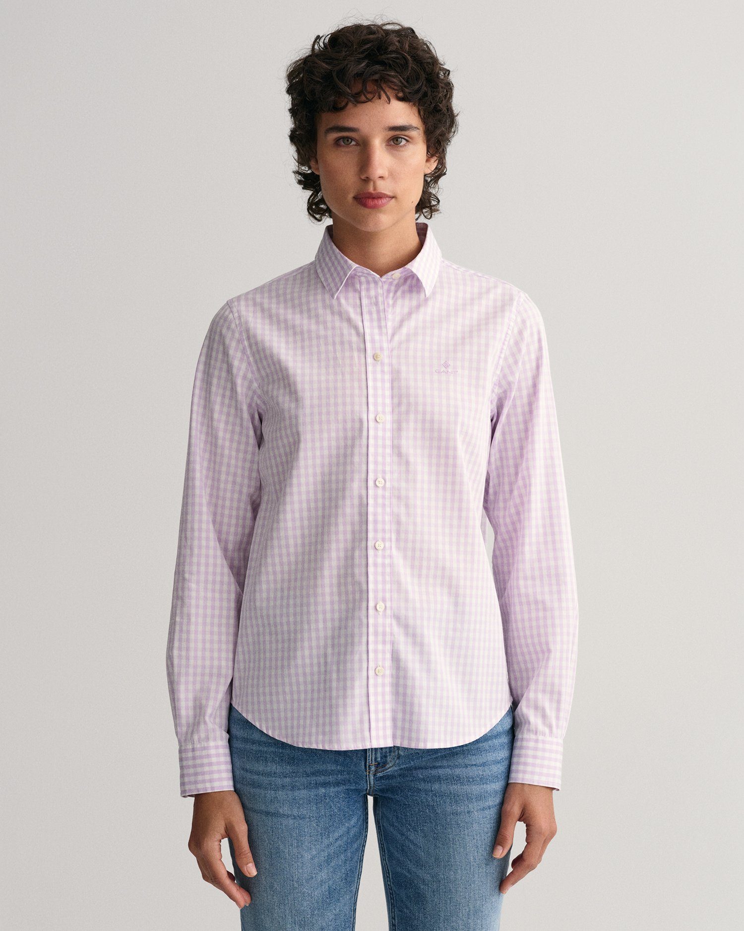 Klassische Bluse Regular Fit Broadcloth Bluse mit Vichy-Karo