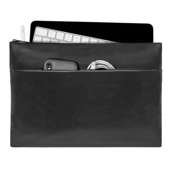 FEYNSINN Laptoptasche Leder Businesstasche Unisex MiKa, Laptoptasche 13 Zoll, Aktentasche Echtleder Damen Herren schwarz