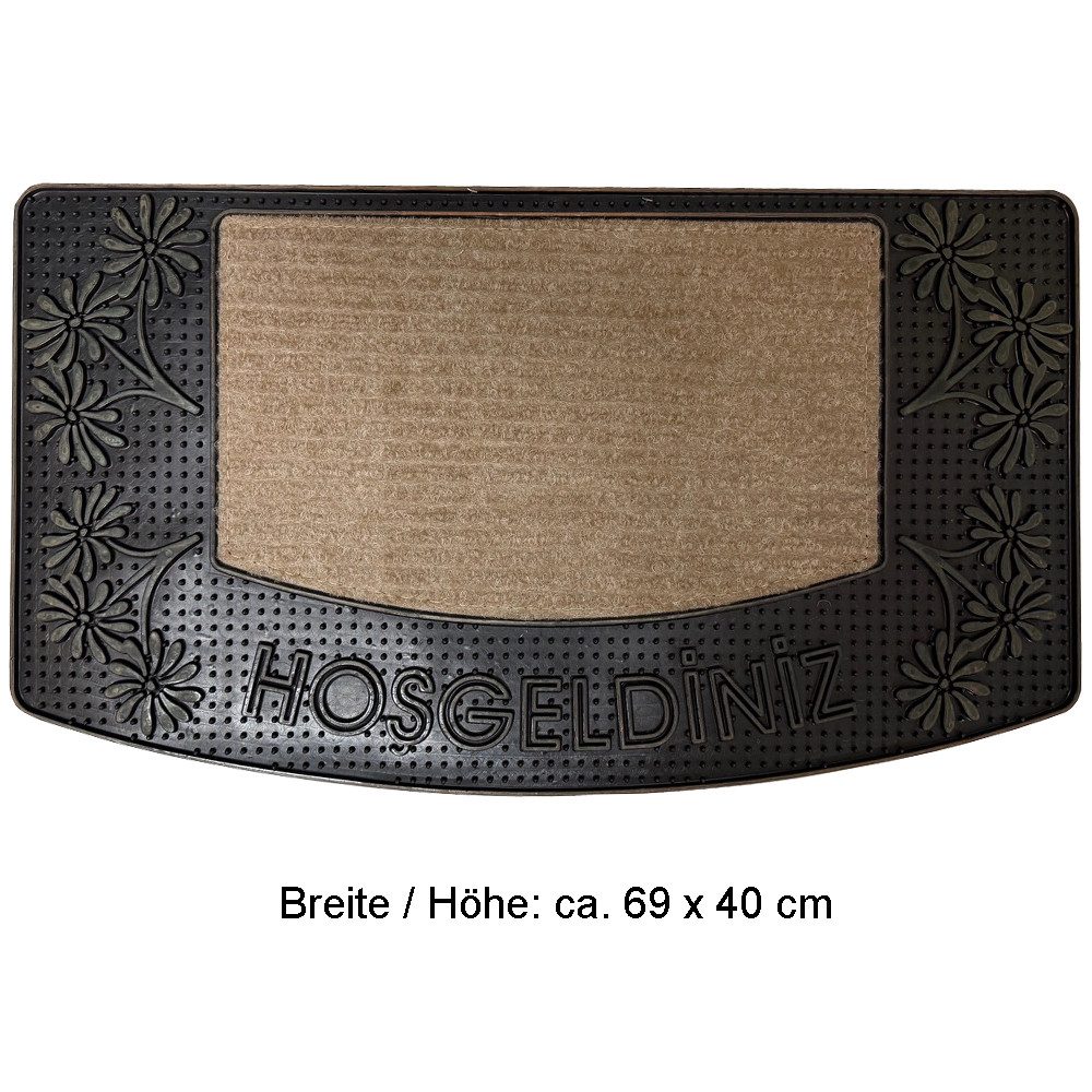 Ekershop Fußmatte Türmatte Fußmatte Schmutzfangmatte Fußabtreter Matte Schmutzmatte, Halbrund