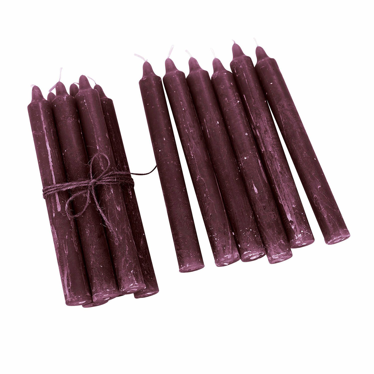 Mirabeau Stumpenkerze Kerze 12er Set Bauceau bordeaux (12er Set, 12er Set), none