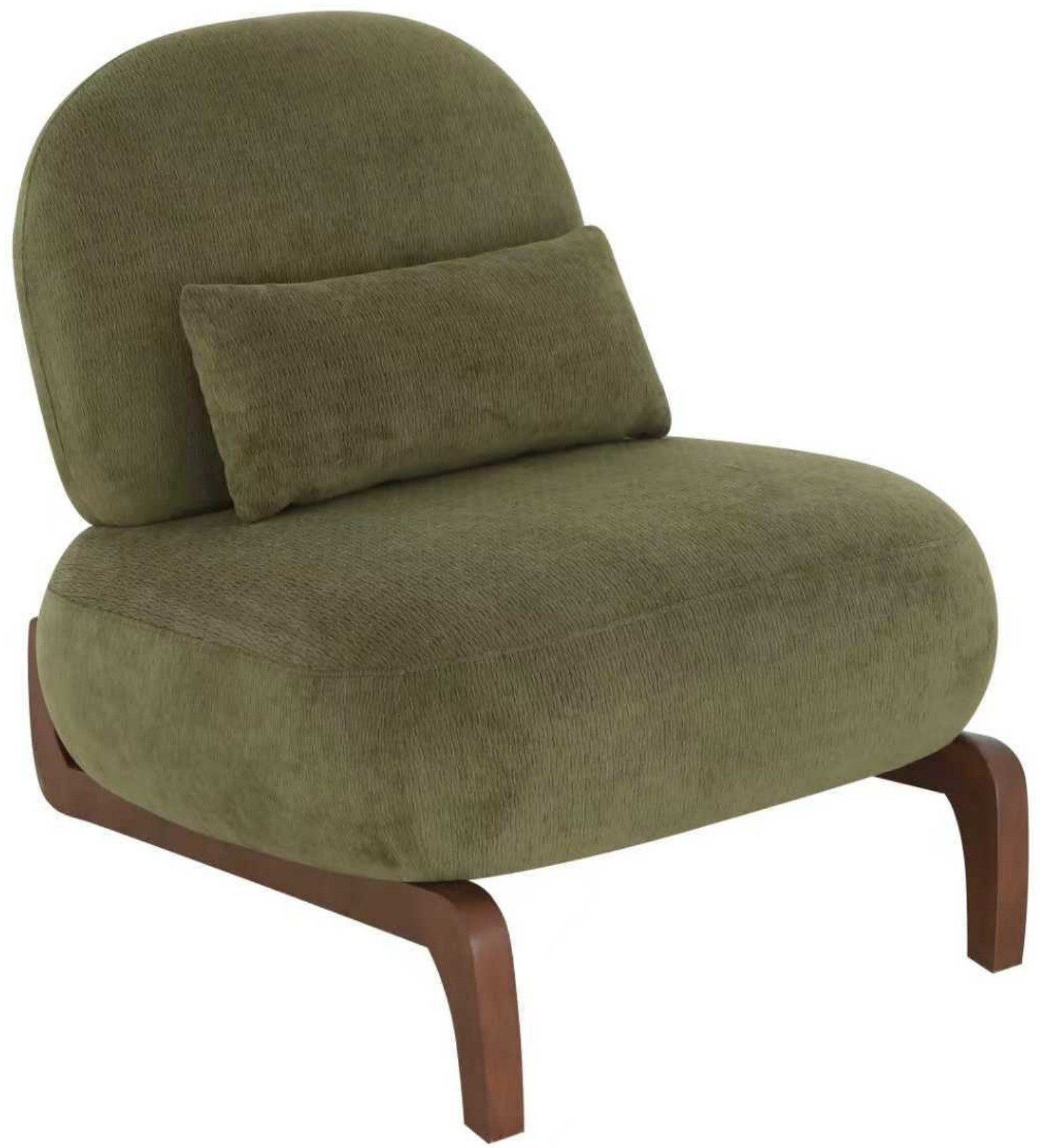 LVHOM Loungesessel runder Relaxsessel,ohne Armlehnen, weich gepolstert, Massivholzrahmen (Samtstoff,einzigartiges Design mit Lendenkissen,ergonomisches Design, rutschfeste Füße, niedriger Schwerpunkt, belastbar bis 150kg), für Schlaf-, Wohn-, Arbeitszimmer, Lounges, Lesezimmer und Balkone