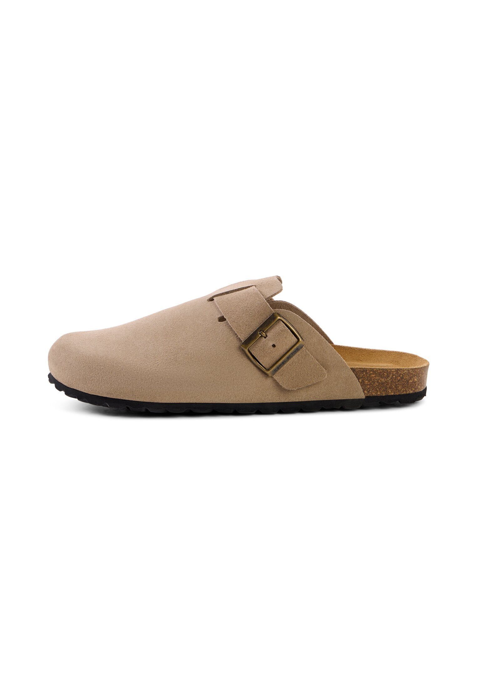 camel active Leder Pantolette mit Korkfußbett Slipper