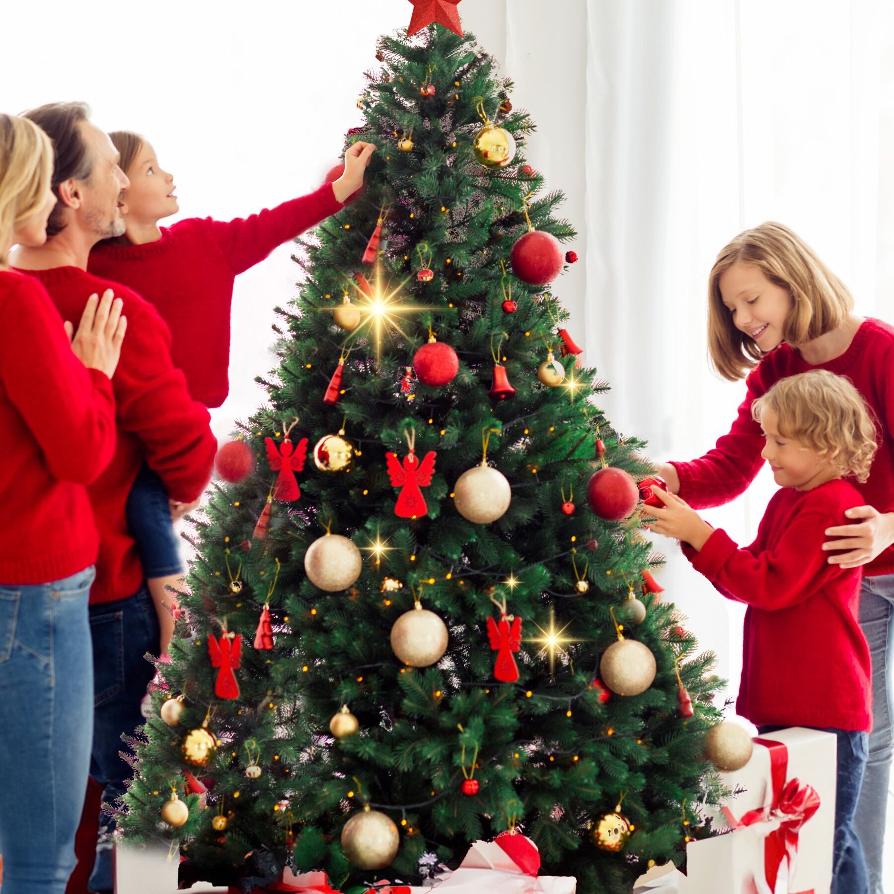 tectake Künstlicher Weihnachtsbaum Christbaum künstlich Tannenbaum 140-180cm Grün, Undekorierter/Unbeleuchteter Baum, verschiedene Größen, künstlich, Spritzguss