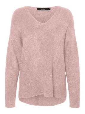 Vero Moda Strickpullover Strickpullover V-Ausschnitt Langarm Sweater VMCREWLEFILE 6112 in Rosa