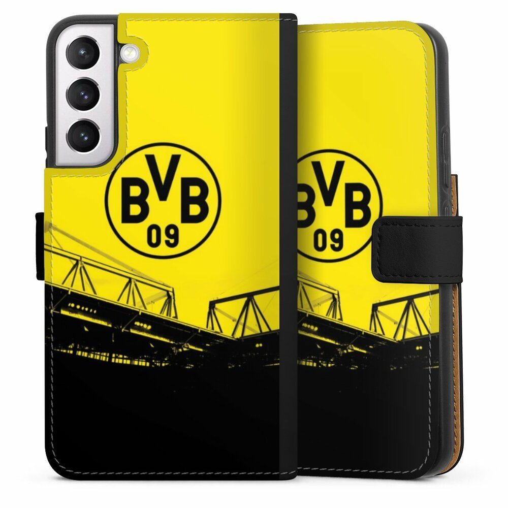DeinDesign Handyhülle Borussia Dortmund BVB Fanartikel Stadion Schwarz-Gelb  - BVB, Samsung Galaxy S22+ Hülle Handy Flip Case Wallet Cover, Beide Seiten  werden bedruckt, der Rand und die Innenseiten bleiben unbedruckt