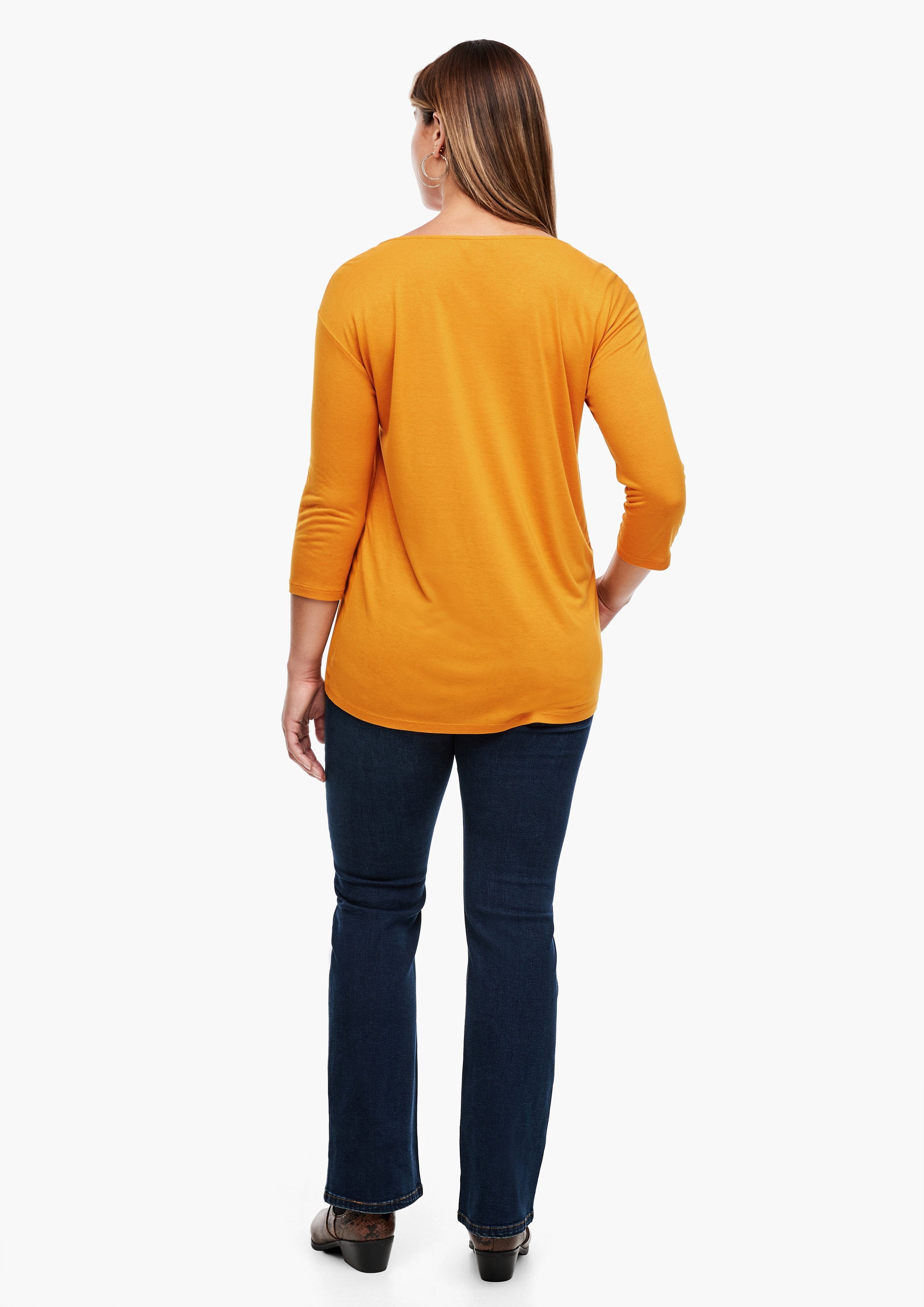 Damen Shirts TRIANGLE 3/4-Arm-Shirt Blusenshirt mit Spitze (1-tlg) Spitze