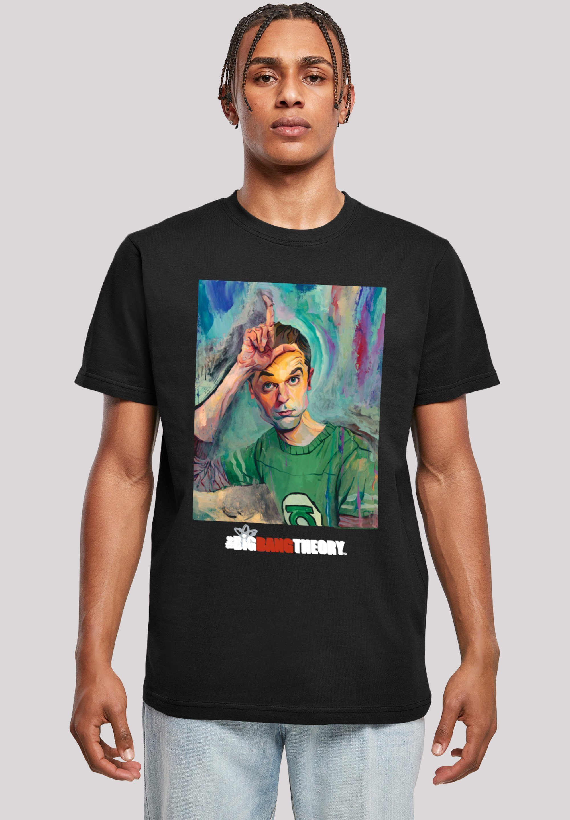 T-Shirt schwarz Loser Sheldon Big Bang TV Painting Herren,Premium F4NT4STIC Serie Merch,Regular-Fit,Basic,Bedruckt Theory