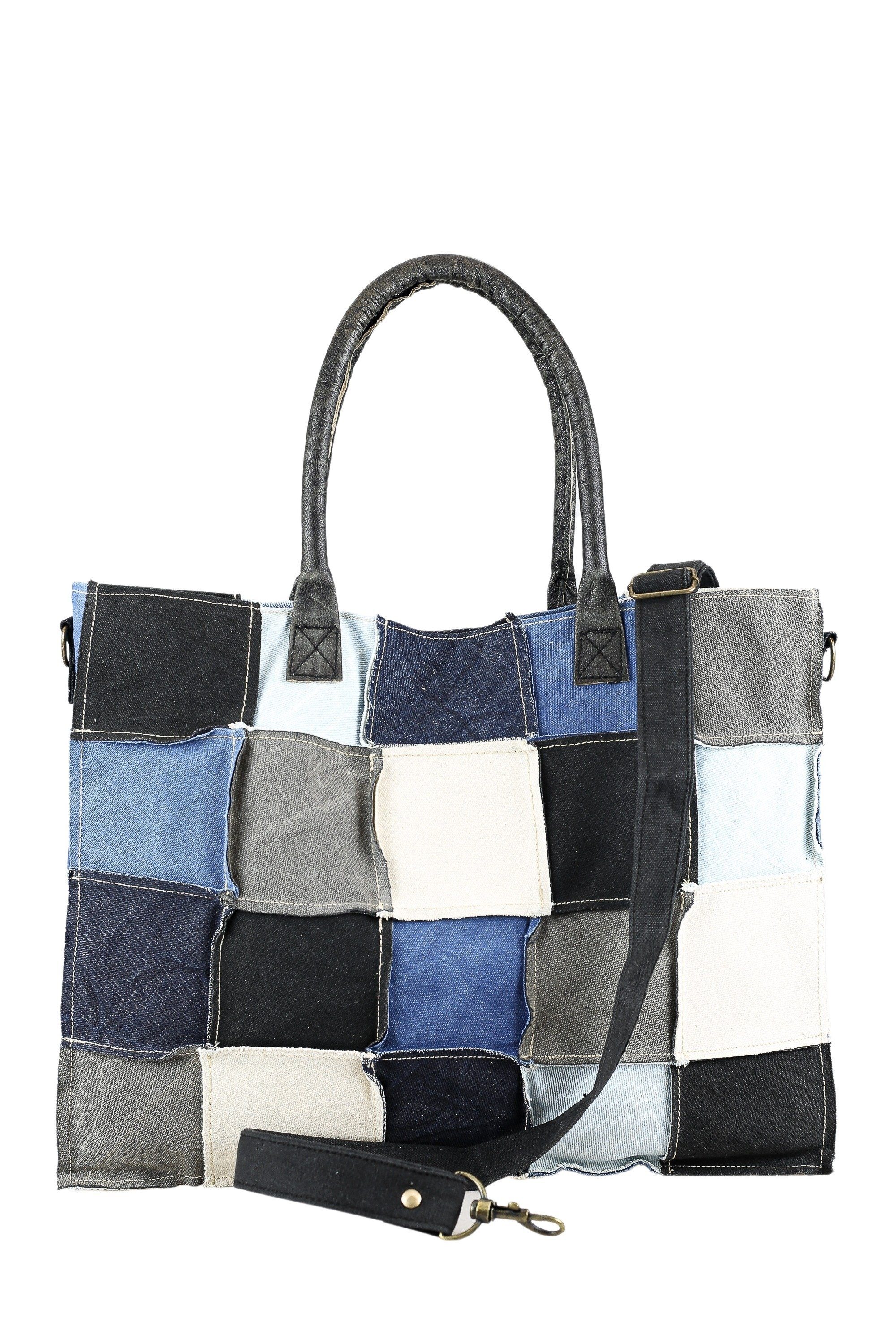COLLEZIONE ALESSANDRO Schultertasche Patchwork Jeans, aus 45 Jeanspatches genäht