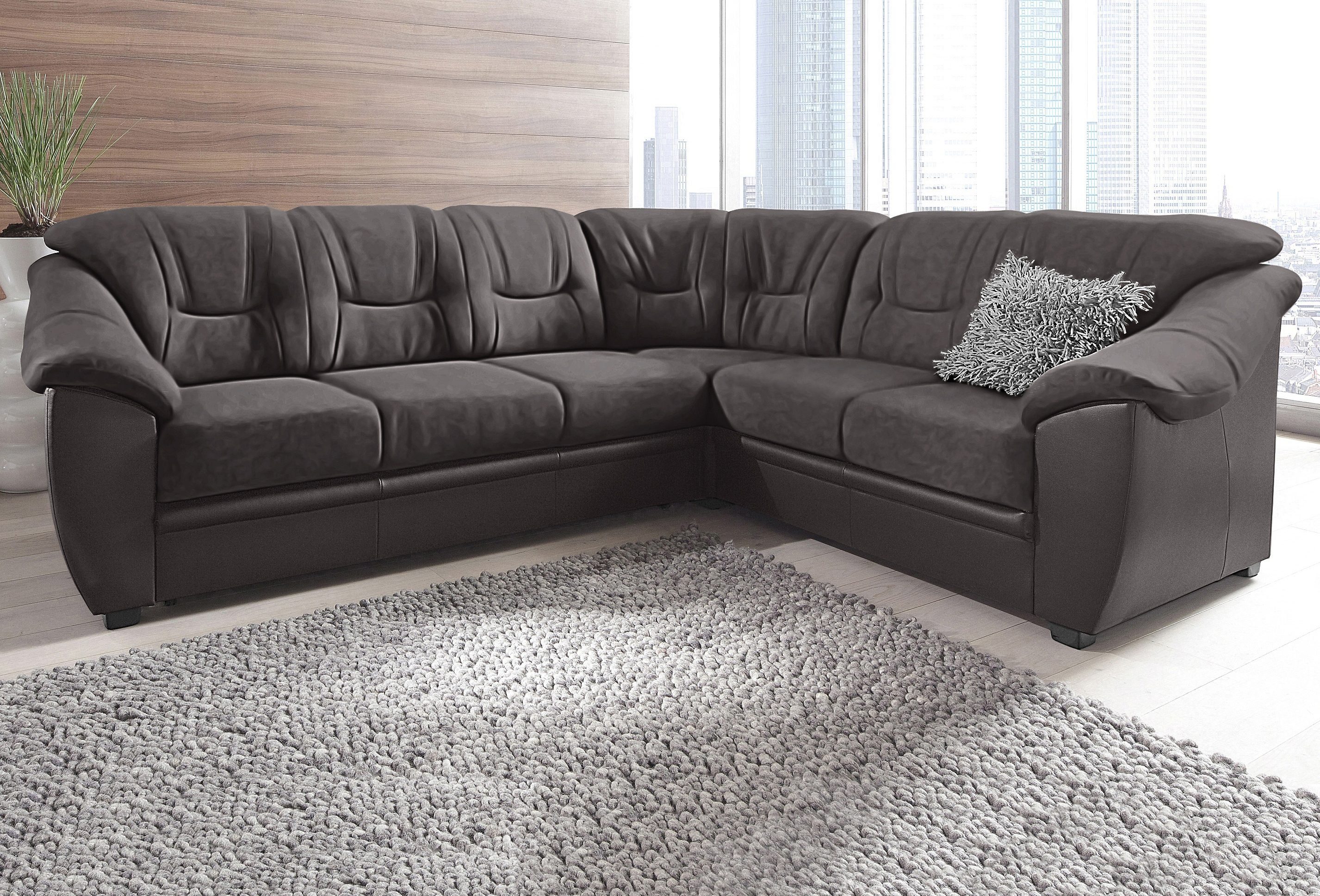 sit&more Ecksofa Savona L-Form, B. 262 cm, Komfortsitz, Eckcouch mit Stoff- & Lederwahl, optional Schlaffunktion, Liegefl. 120x195 cm