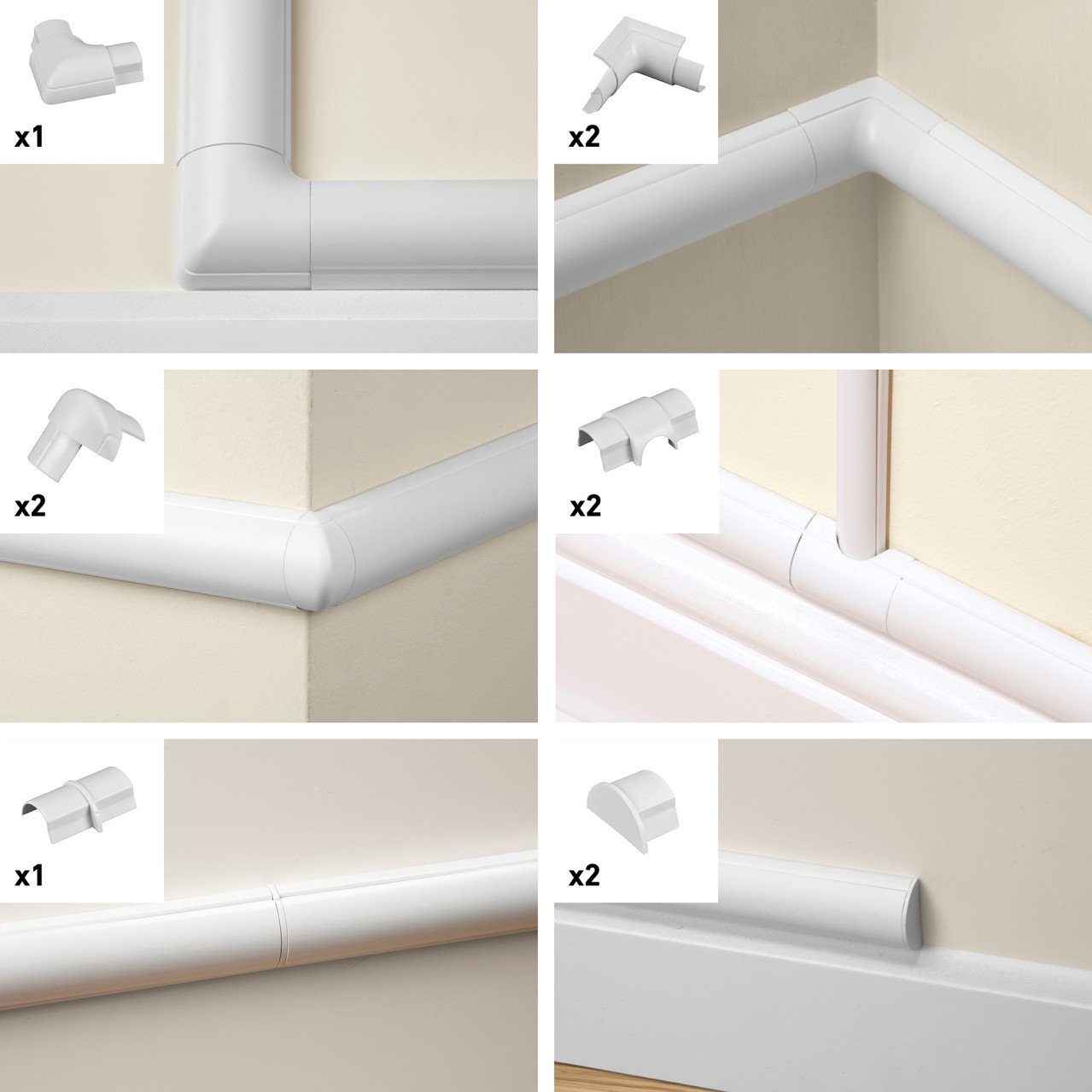 D-Line Design Kabelkanal D-Line Design Kabelkanal Zubehör-Set 30x15mm weiß