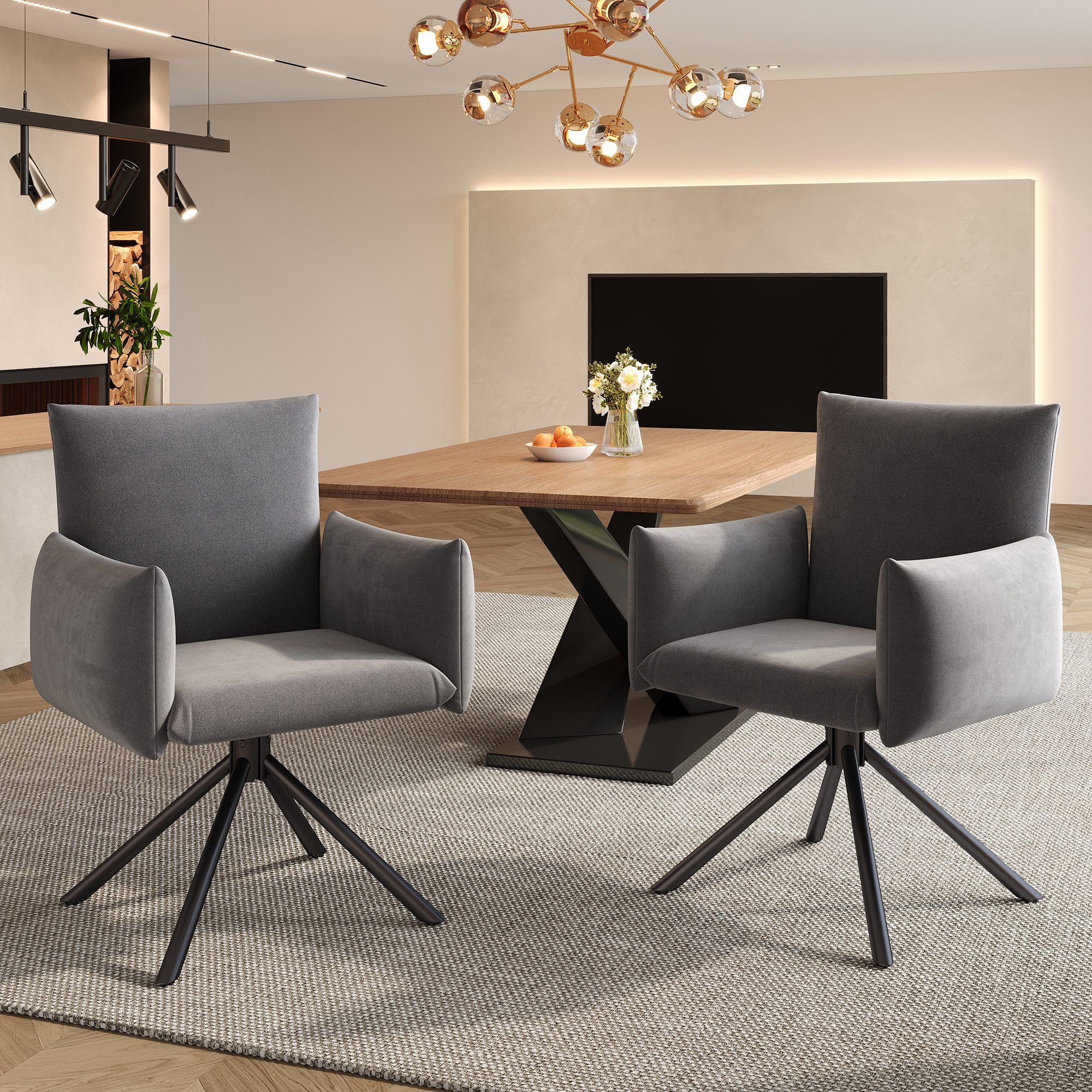 KLAM HOME Esszimmerstuhl Stuhlset Moderner 360° günstig online kaufen
