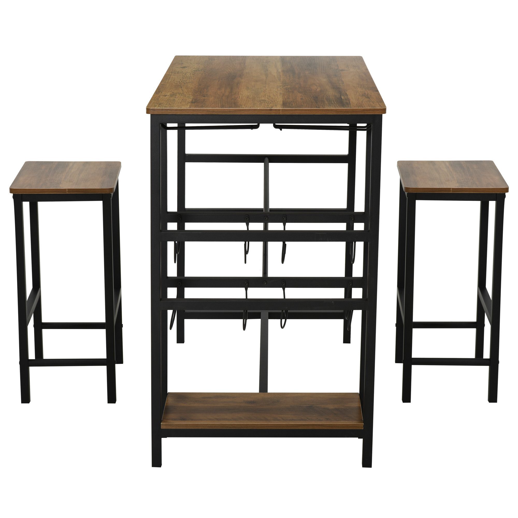 HOMCOM Bartisch Bartisch-Set mit 2 Barhockern günstig online kaufen