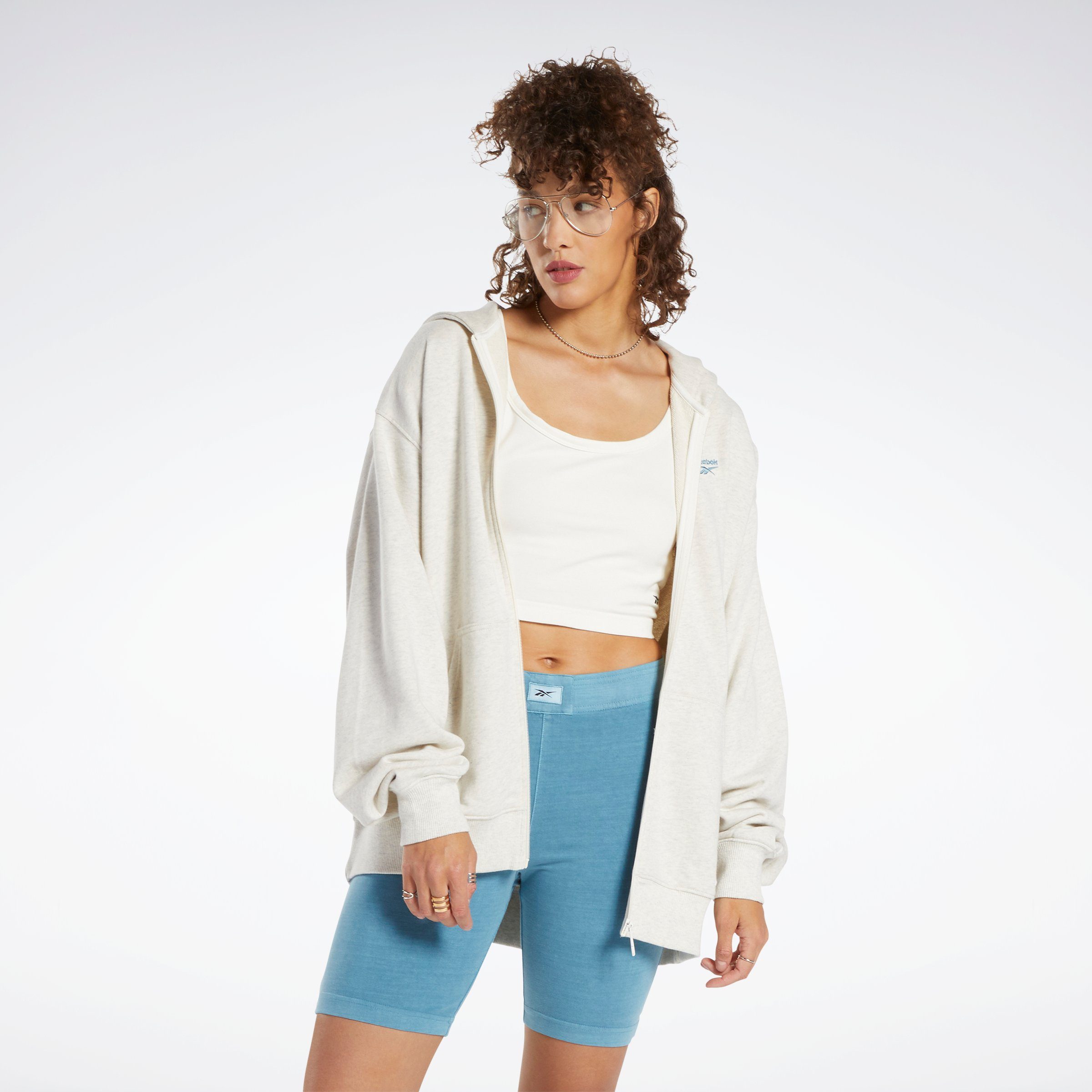 Reebok Classic Kapuzensweatjacke Reebok Classics Oversized Long Zip-Up Hoodie