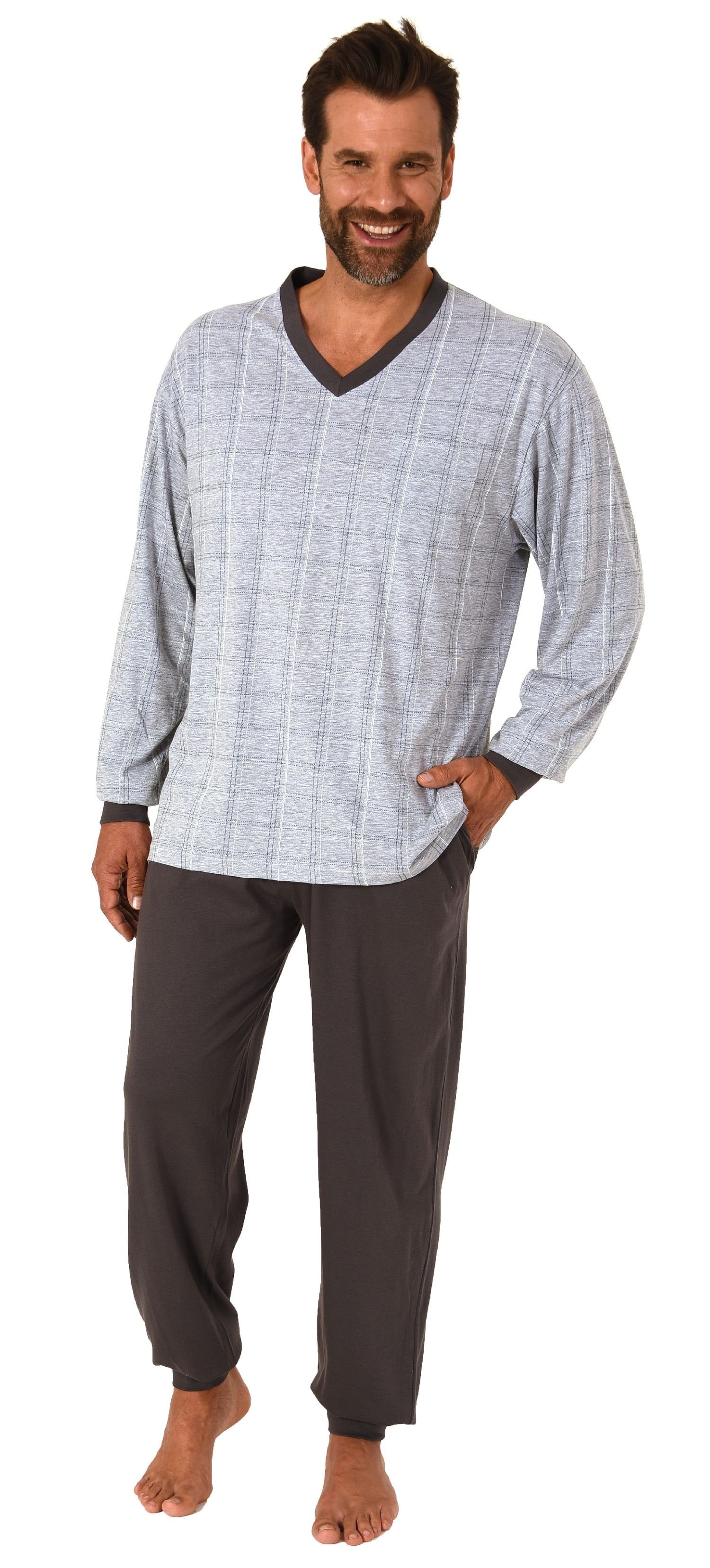 Normann Pyjama Herren Schlafanzug langarm mit günstig online kaufen