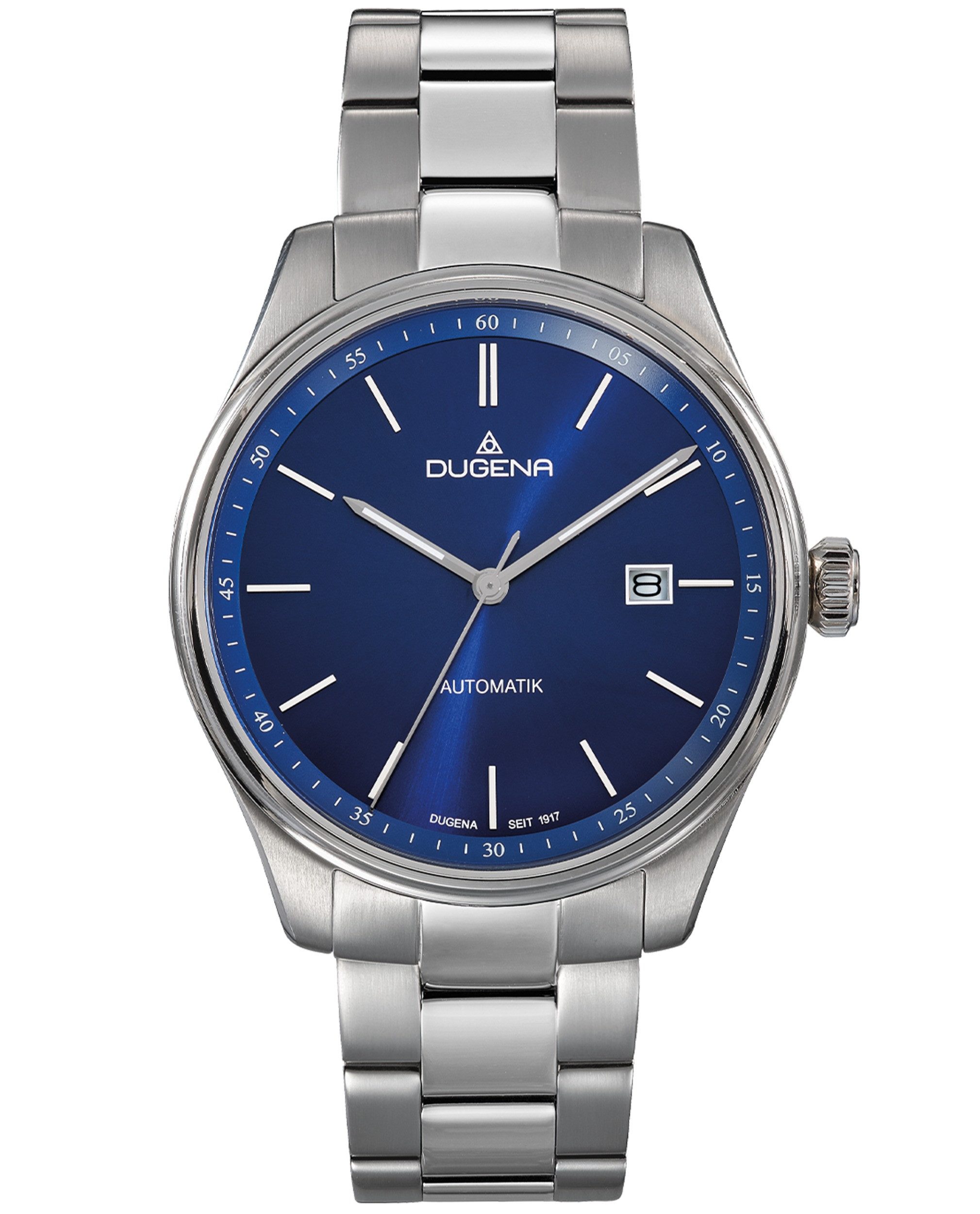 Dugena Automatikuhr Dugena Herren-Uhr Milano Blau Automatik Edelstahl-Armband 4461090