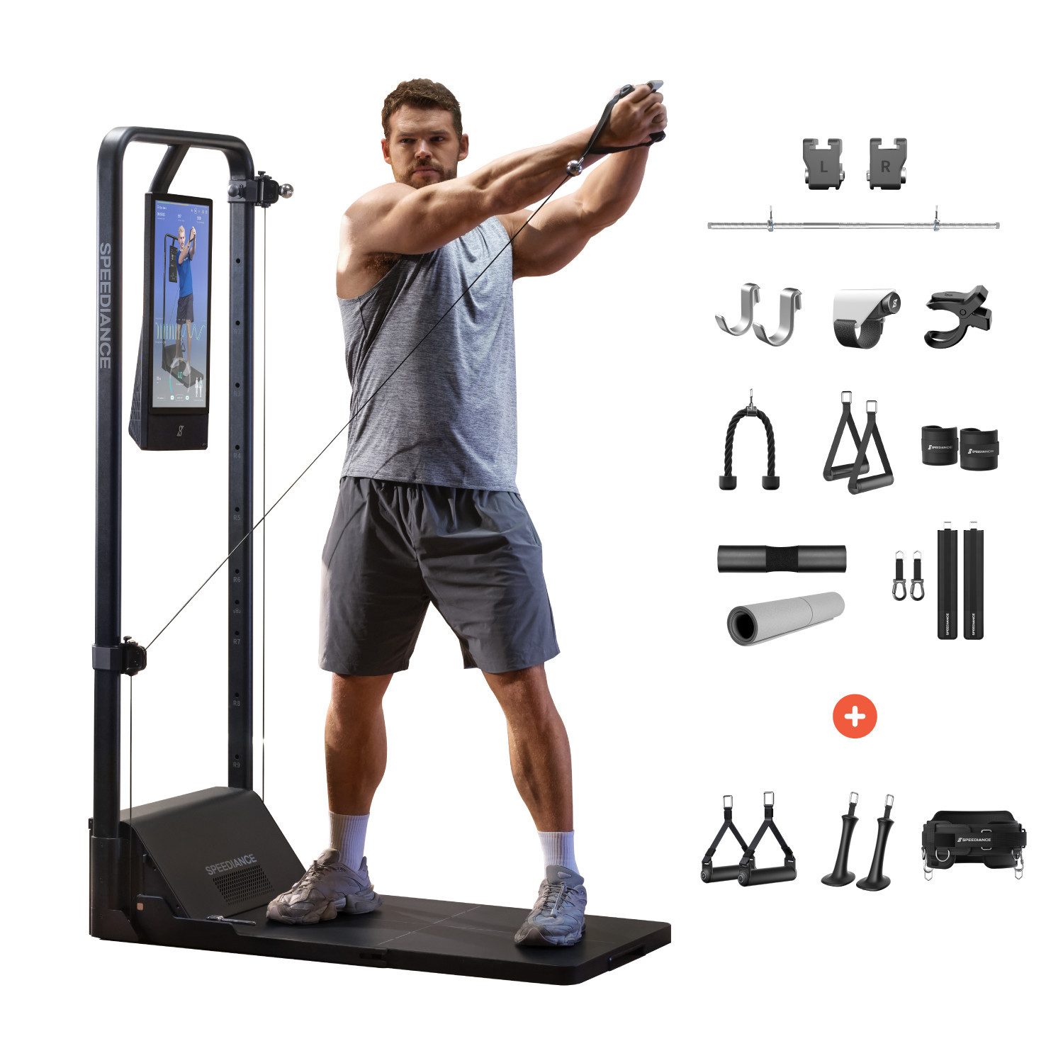 SPEEDIANCE Kraftstation Gym Monster 2, verbessertes KI-gesteuertes All-in-One Home Gym(Basic), Multifunktionale Smith-Maschine, Ganzkörper-Krafttrainingsgerät