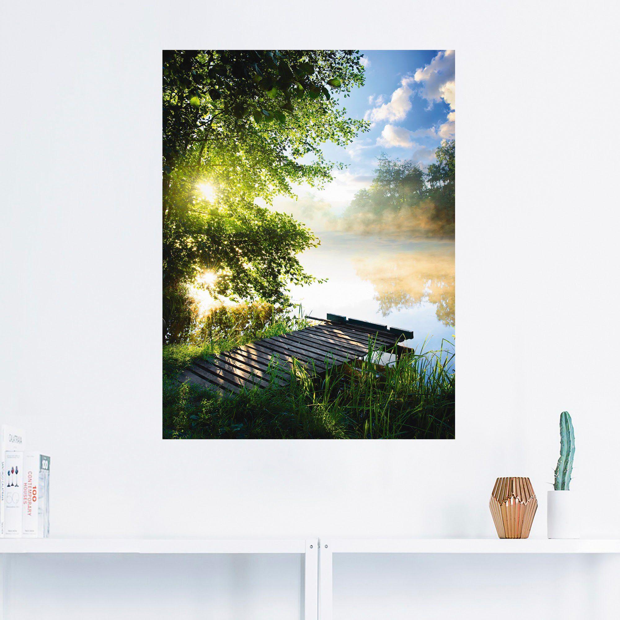 Artland Wandbild Angelsteg am Morgen, Gewässer günstig online kaufen