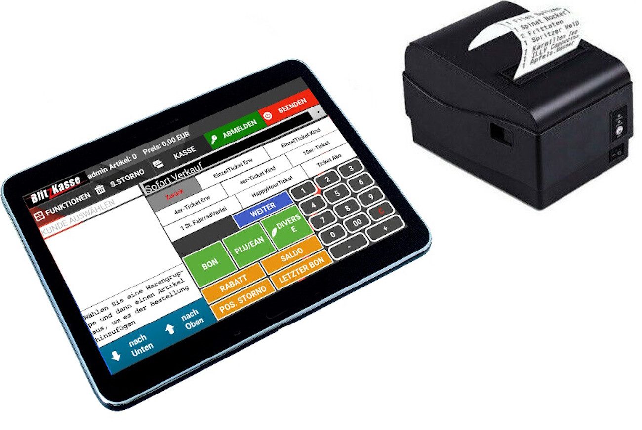 Kassensystem 10" Mobile Kasse für Einzelhandel: Laden Studio Imbiss