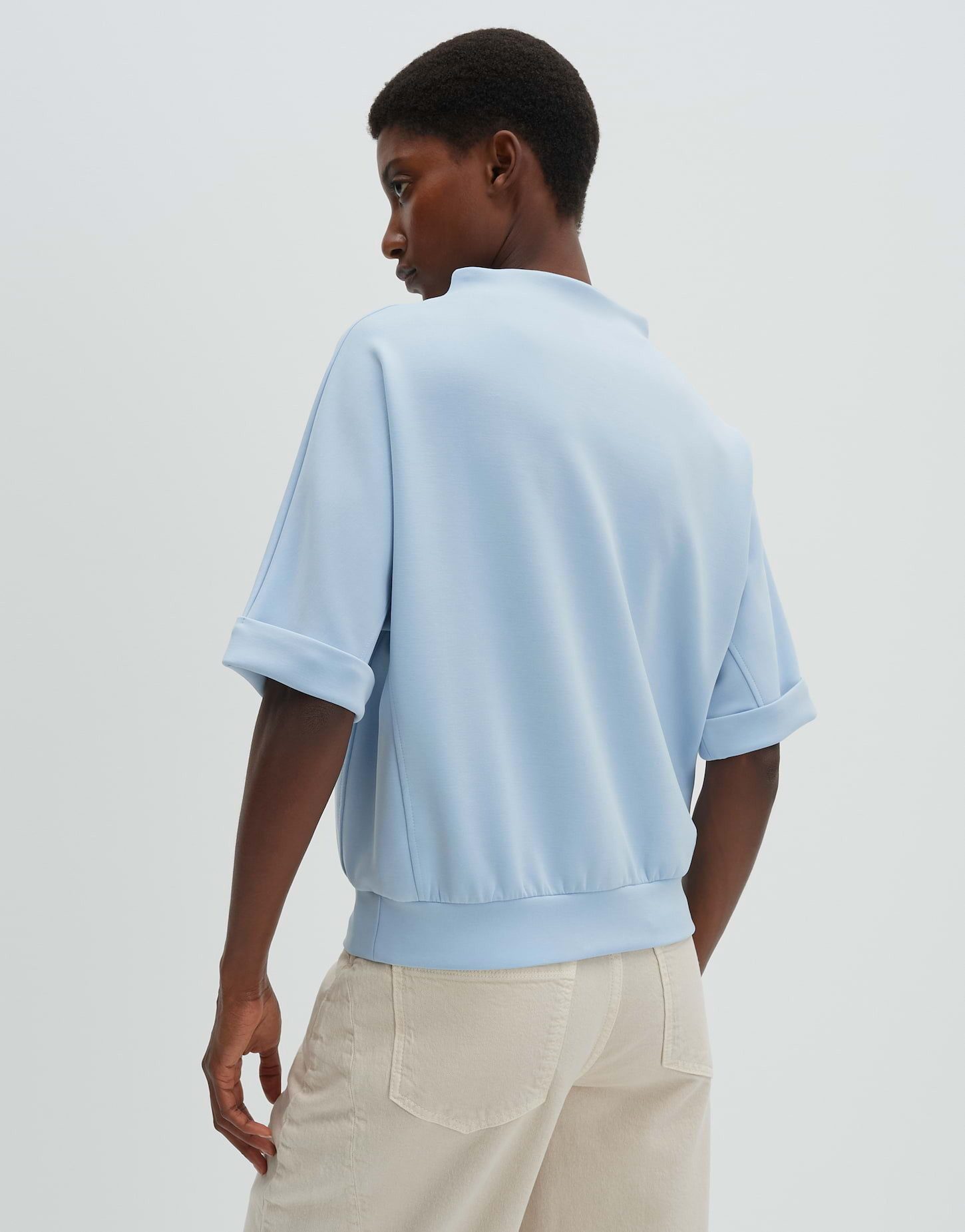 someday Sweatshirt Utaliana detail aus Cotton-Modal-Mix Ärmelaufschlag und Funnel Neck für relaxed Style