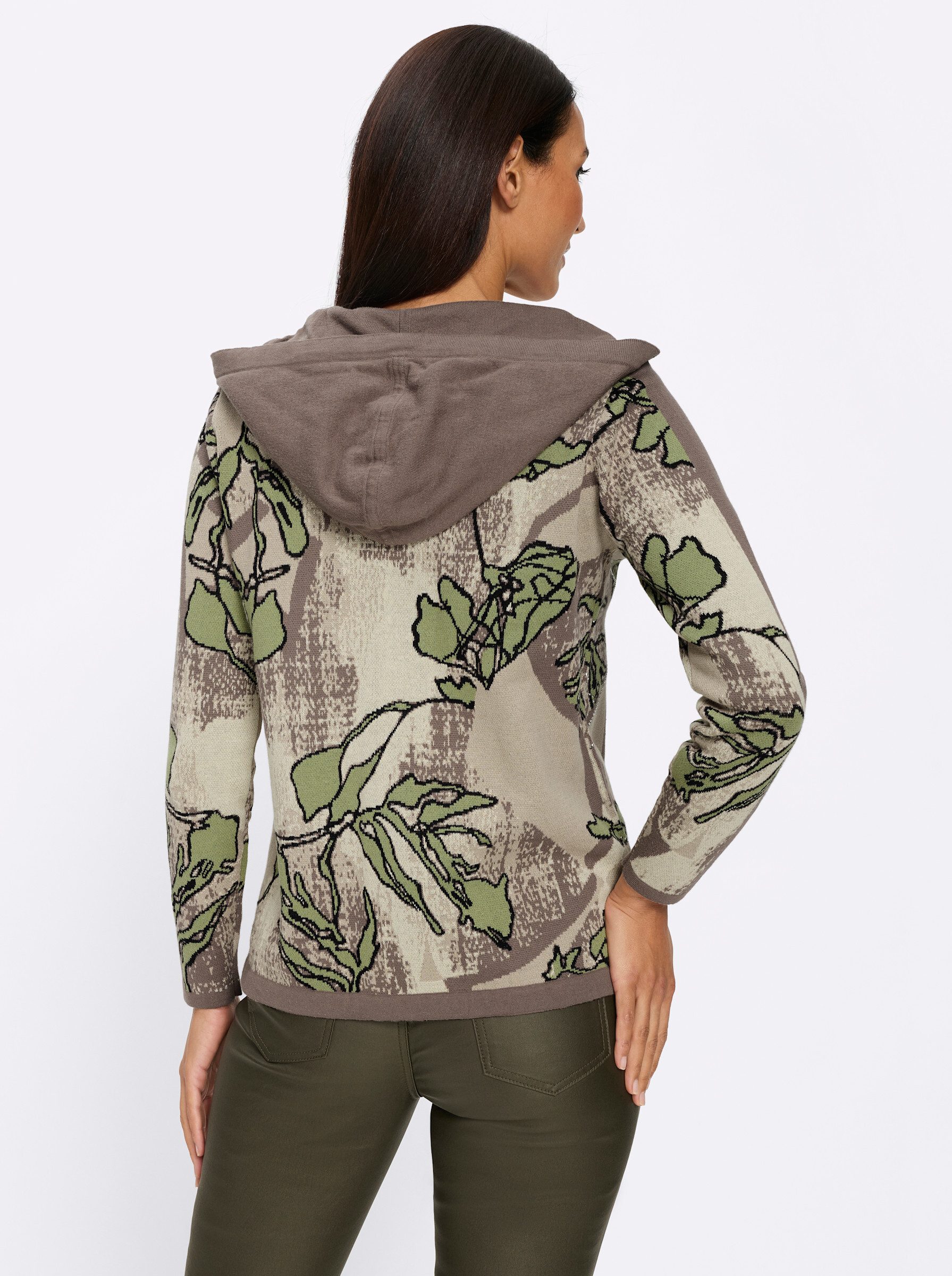 heine Strickjacke Jacquard-Strickjacke Langarm