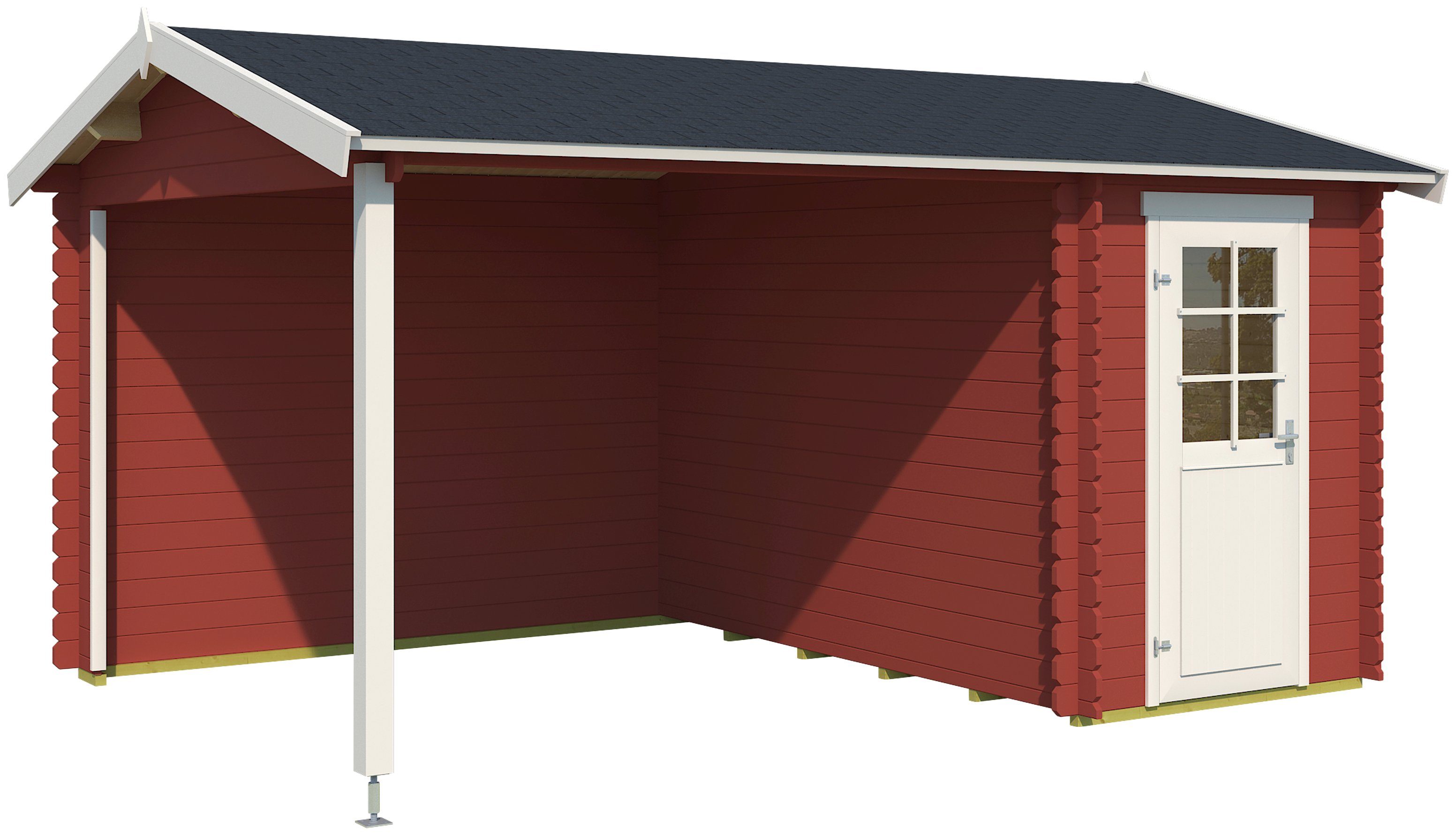 LASITA MAJA Gartenhaus Wibo, Schwedenrot, BxT: 465x338 cm, (Set), mit Anbau