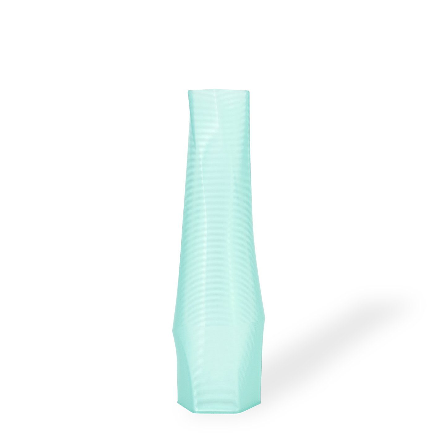 Shapes - Decorations Dekovase the vase - hexagon (deco), 3D Vasen, viele Farben, 100% 3D-Druck (Einzelmodell, 1 Vase), Dekorative Vase aus durchsichtigem Kunststoff Mintgrün