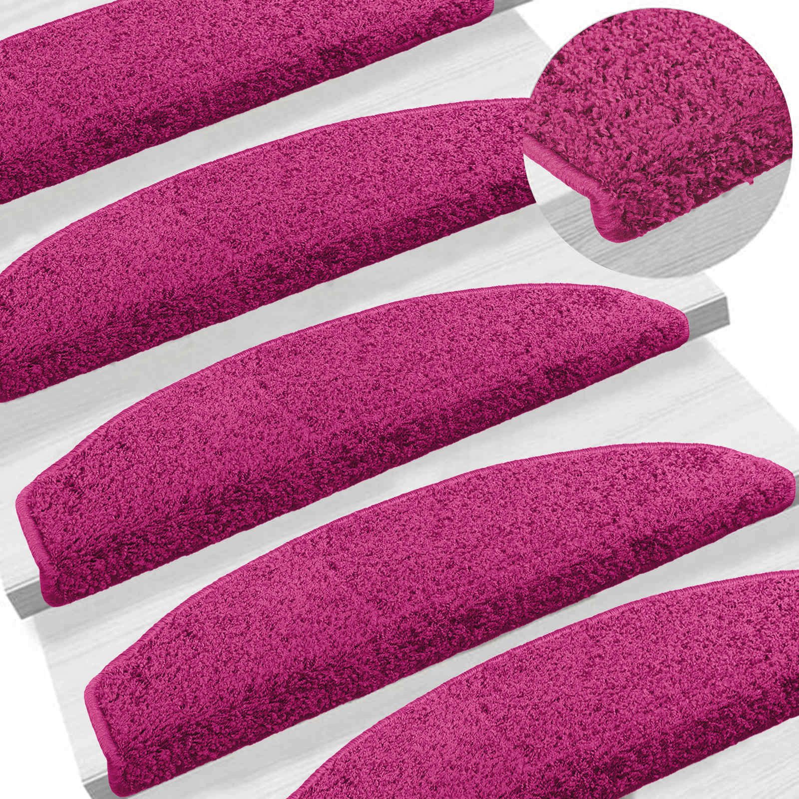vidaXL Stufenmatte 80 x 24,5 x 3,5 cm Selbstklebende Treppenschoner 15 pcs Rosa 80x24,5x3