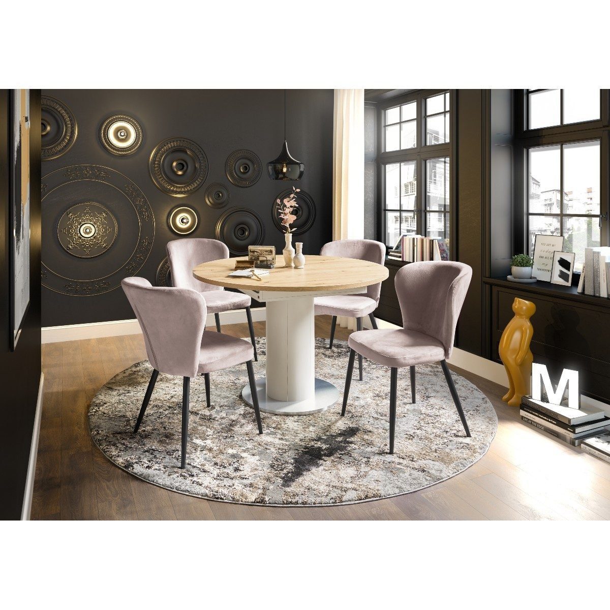 set one by Musterring Esszimmerstuhl Norman, Samtbezug in Altrosa oder Gold günstig online kaufen