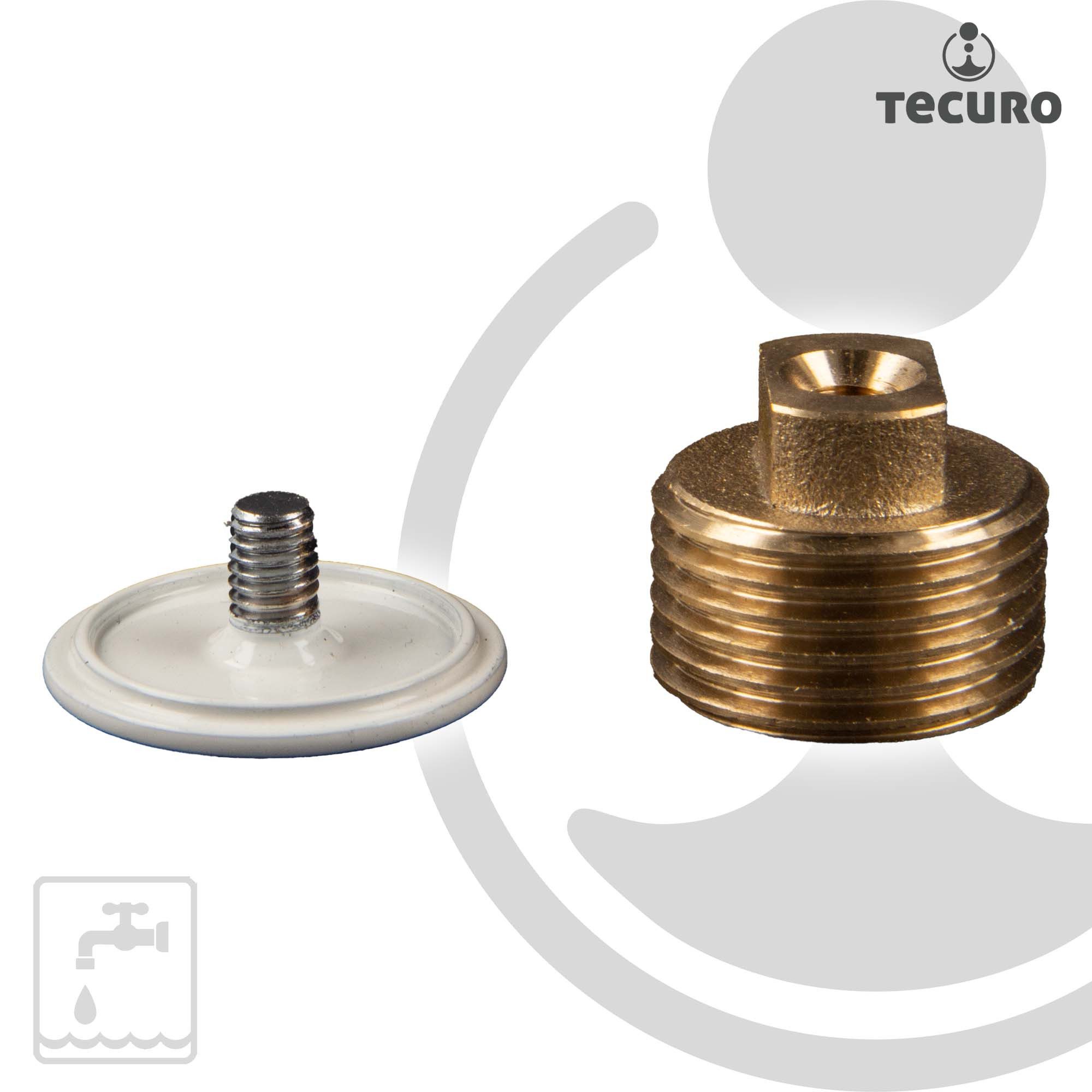 tecuro Gewindefitting Verschluss - Stopfen AG G 1/2 Zoll, optional mit Rosette, 1/2 Zoll