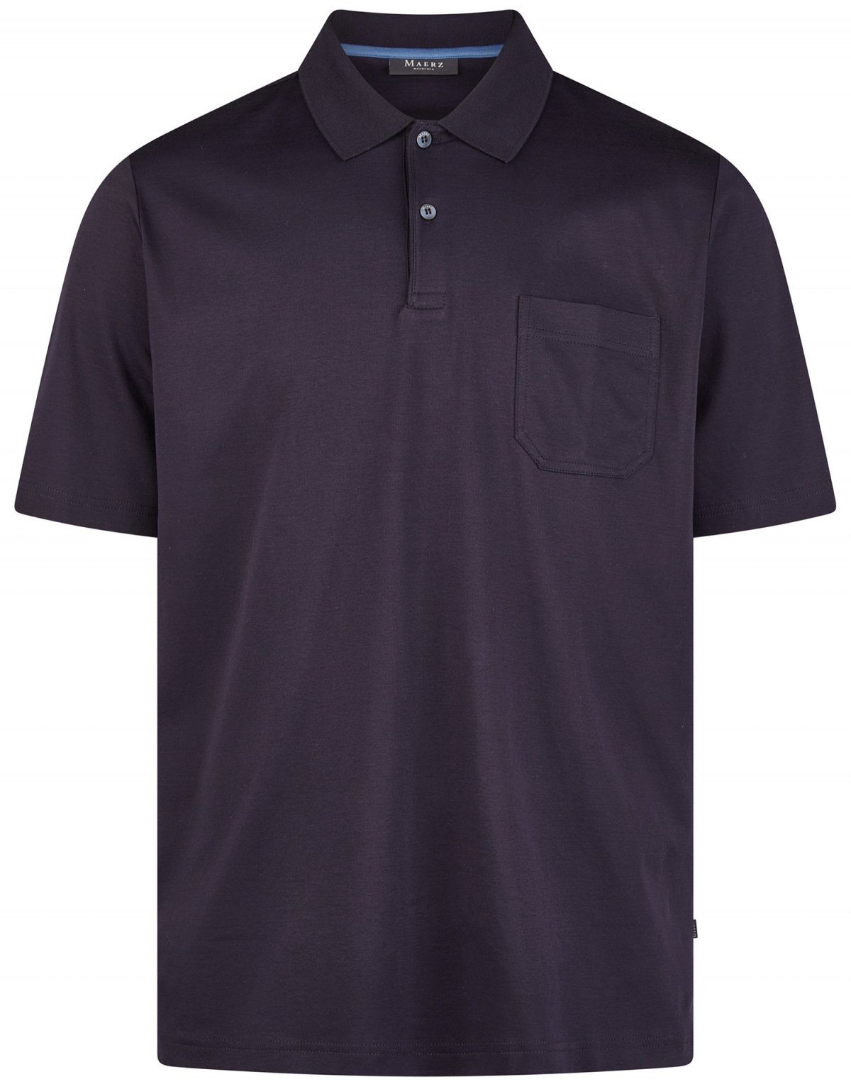 Poloshirt MAERZ Polo-Shirt marine merceresierte Baumwolle