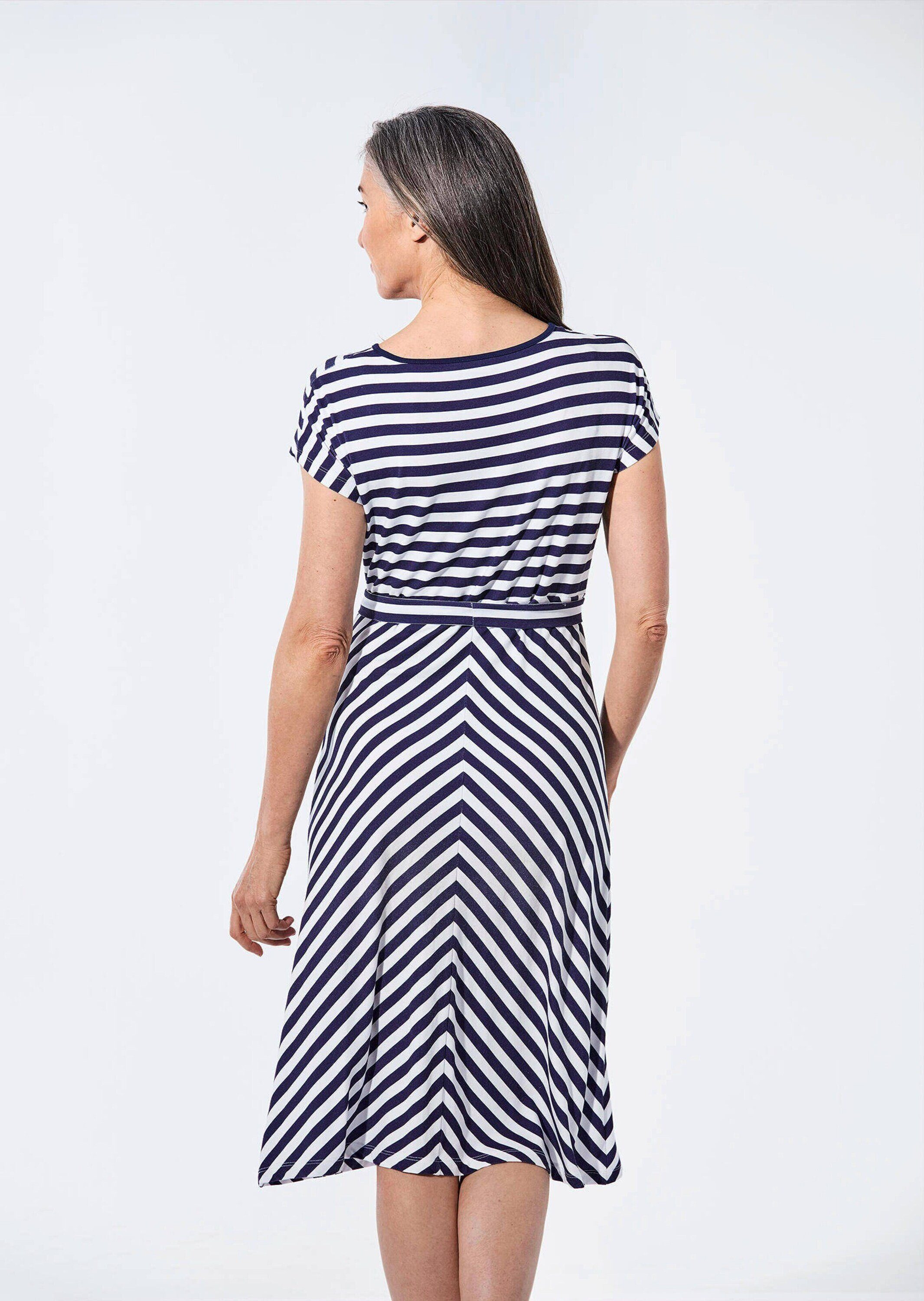 GOLDNER Sommerkleid Kurzgröße: Kleid mit U-Boot-Ausschnitt