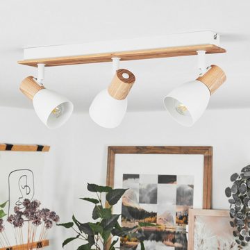 hofstein Deckenleuchte »Marostica« moderne Deckenlampe aus Metall/Holz in Natur/Weiß, ohne Leuchtmittel