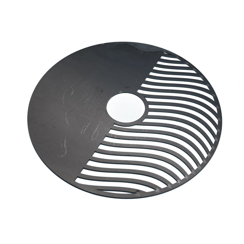 Feuerfest 123 GmbH Grillrost Multi-Grillrost rund mit Loch - 4mm Stahl Kombi Grillrost Grillplatte (Massiver Grillstahl 4 mm [100 % - Made in Germany), Für schnelles & scharfes Anbraten auf dem Grill