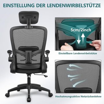 FelixKing Bürostuhl (Ergonomischer Burostuhl,Schreibtischstuhl mit Verstellbarer Sitz), Bürostuhl Ergonomischer Schreibtischstuhl Mit Verstellbarer Kopfstütze