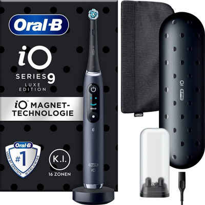 Oral-B Elektrische Zahnbürste iO 9 Luxe Edition, Aufsteckbürsten: 1 St., mit Magnet-Technologie, 7 Putzmodi, Farbdisplay & Lade-Reiseetui