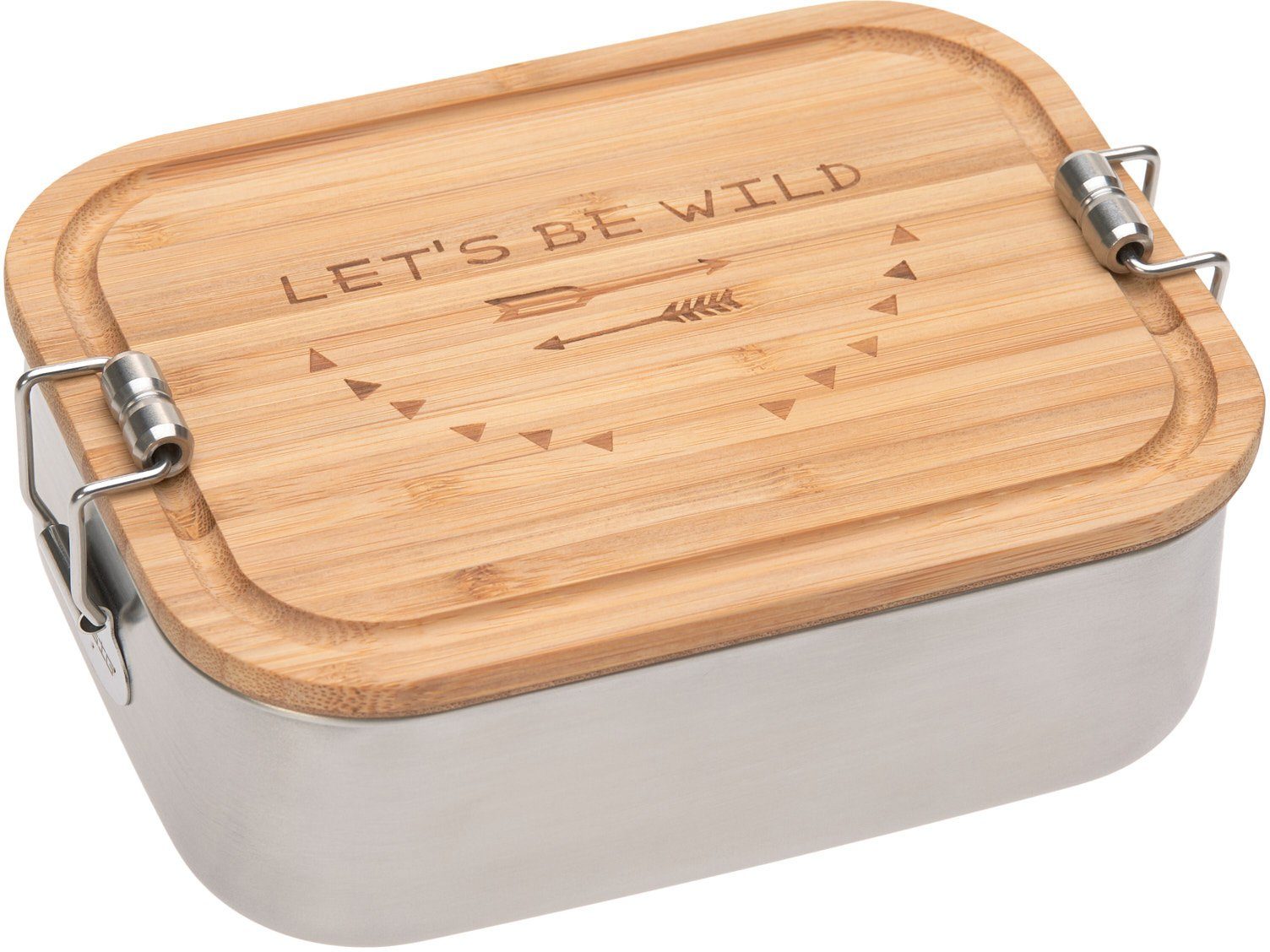 Lunchbox (1-tlg), Edelstahl, Bamboo, mit LÄSSIG Adventure, Holzdeckel Bambus,