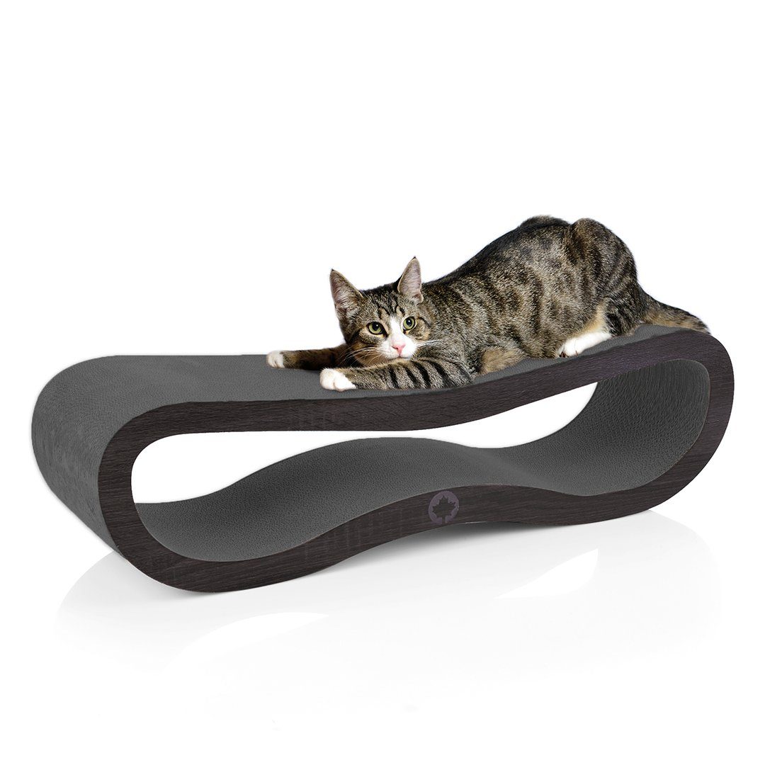Canadian Cat Company Kratzpappe Orbit 2.0 Kratzbrett, (Black Edition, ca. 84 x 24 x 23 cm), Katzenmöbel, Kratzpappe inkl. Katzenminze