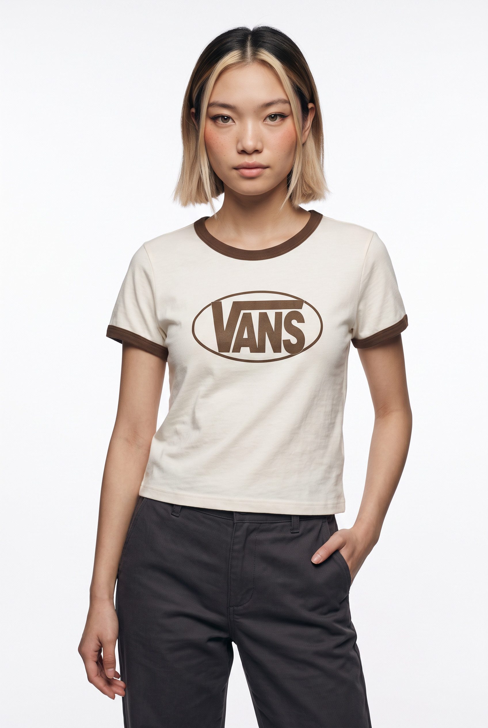 Vans T-Shirt CENTER CHEST RINGER SS TEE für Sportmode und Outdoormode, mit Rundhalsausschnitt, Kurzarm