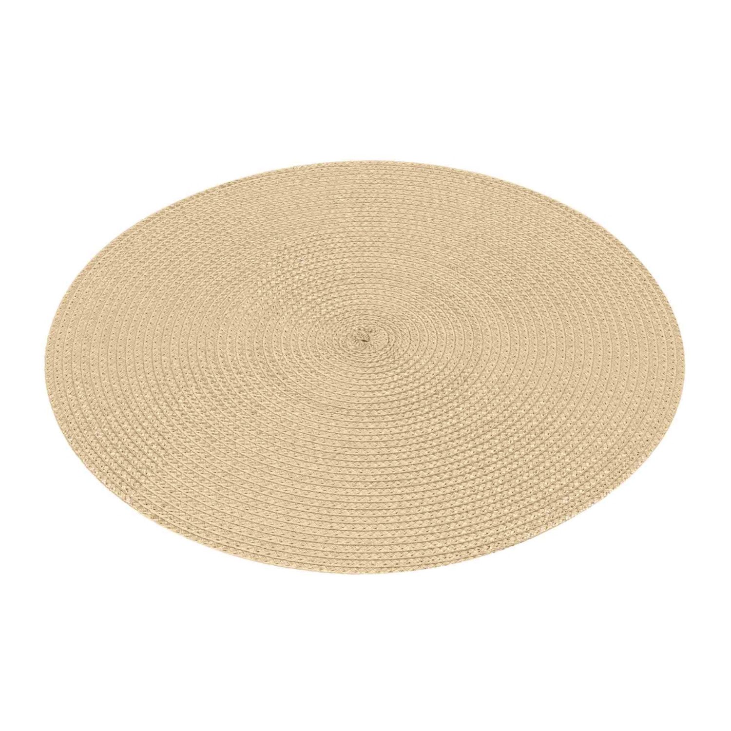Macosa Home Platzset Tischset 4 Stk. Grün od. Natur 35 cm rund, (Tischunterlage Platzdeckchen, 4-St., Tischdeko Tischmatte Platzmatte), Polypropylen Kunststoff abwischbar