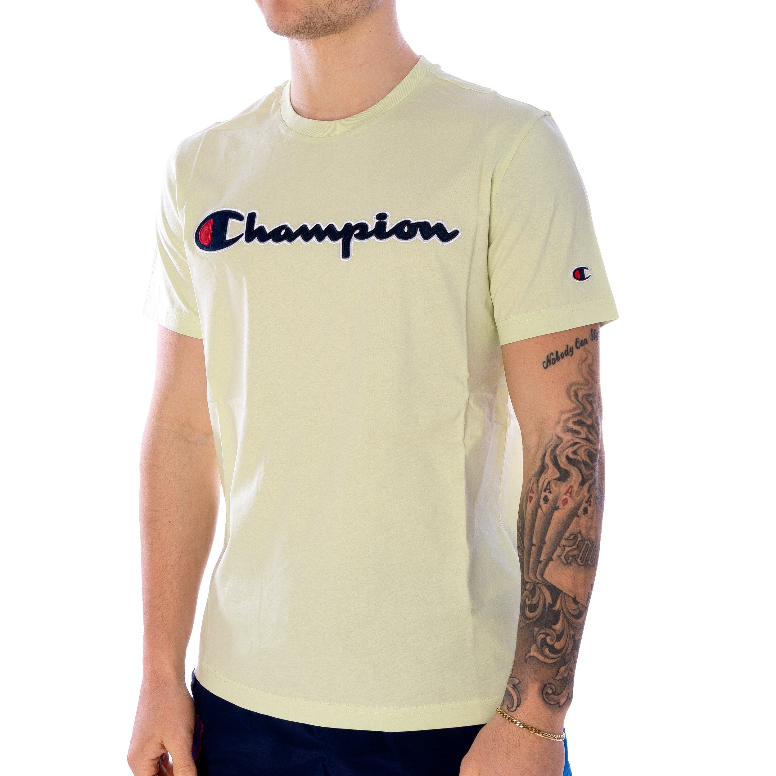 Champion T-Shirt T-Shirt Champion Crewneck (1 Stück, 1-tlg) grün