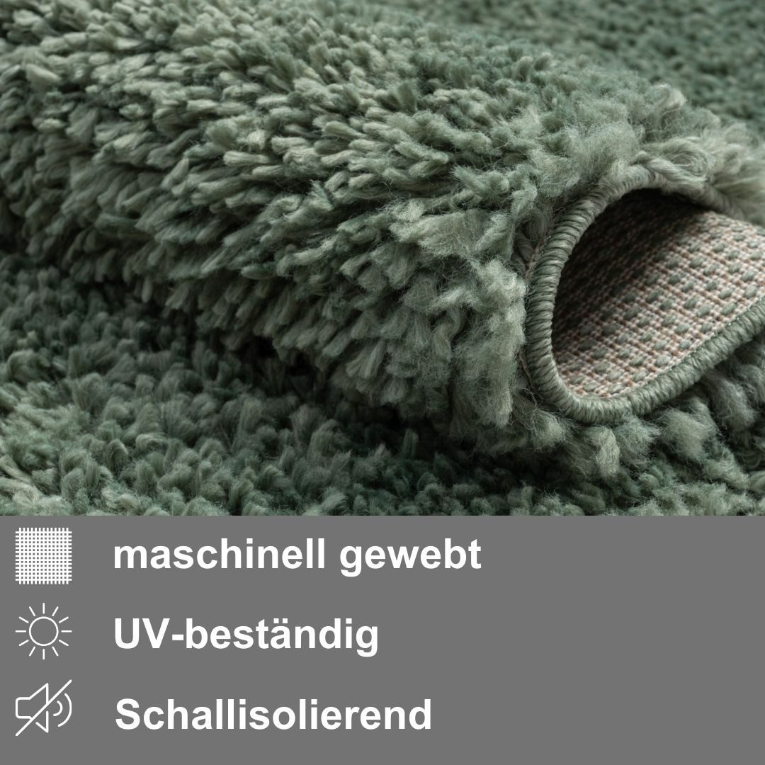 Myflair Möbel & Accessoires Hochflor-Läufer My Shaggy, rechteckig, Höhe: 37 mm, Shaggy, Uni Farben, leicht glänzend, Microfaser, extra flauschig