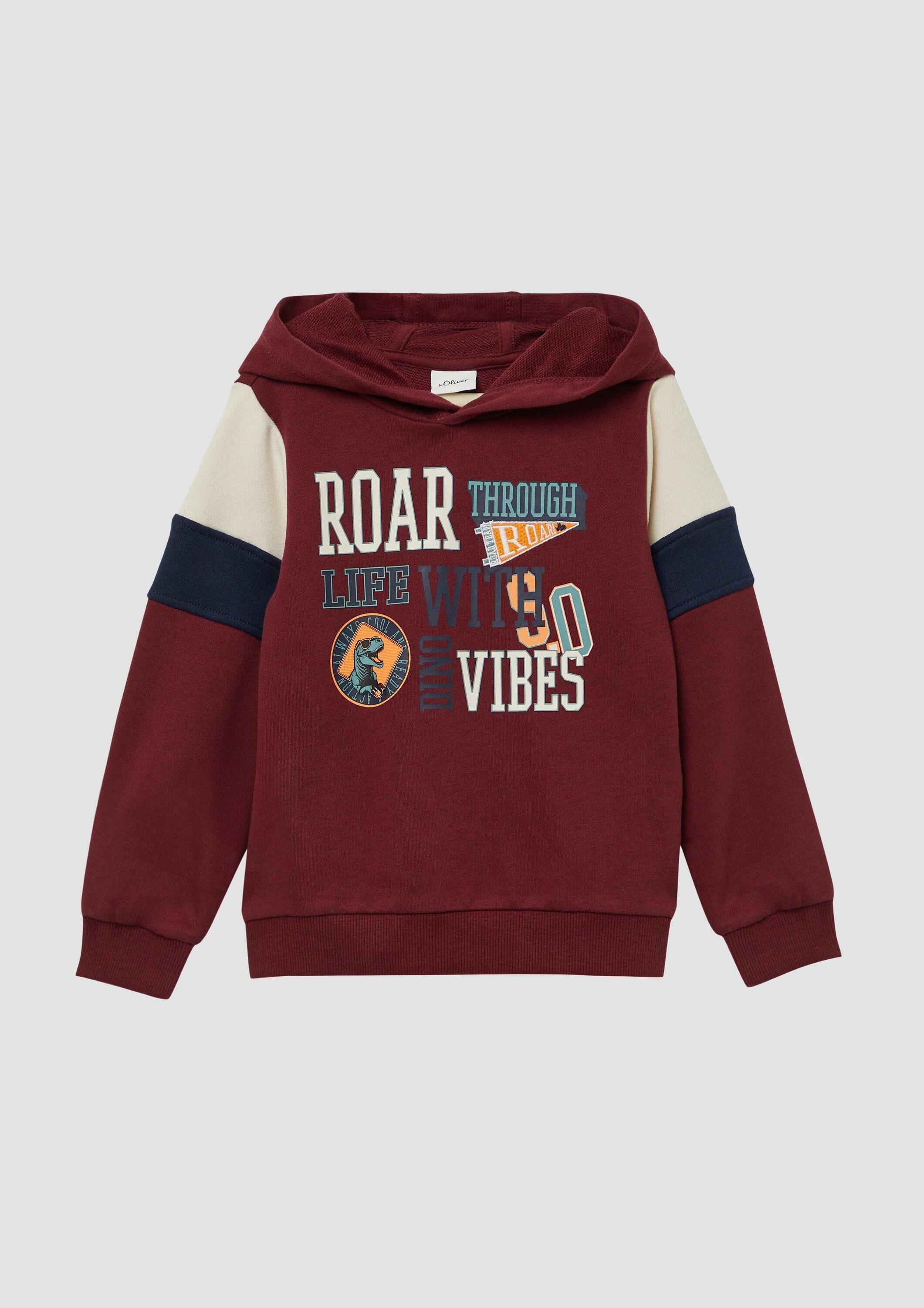 s.Oliver Sweatshirt Sweatshirt Hoodie mit Print und Kontrast-Details günstig online kaufen