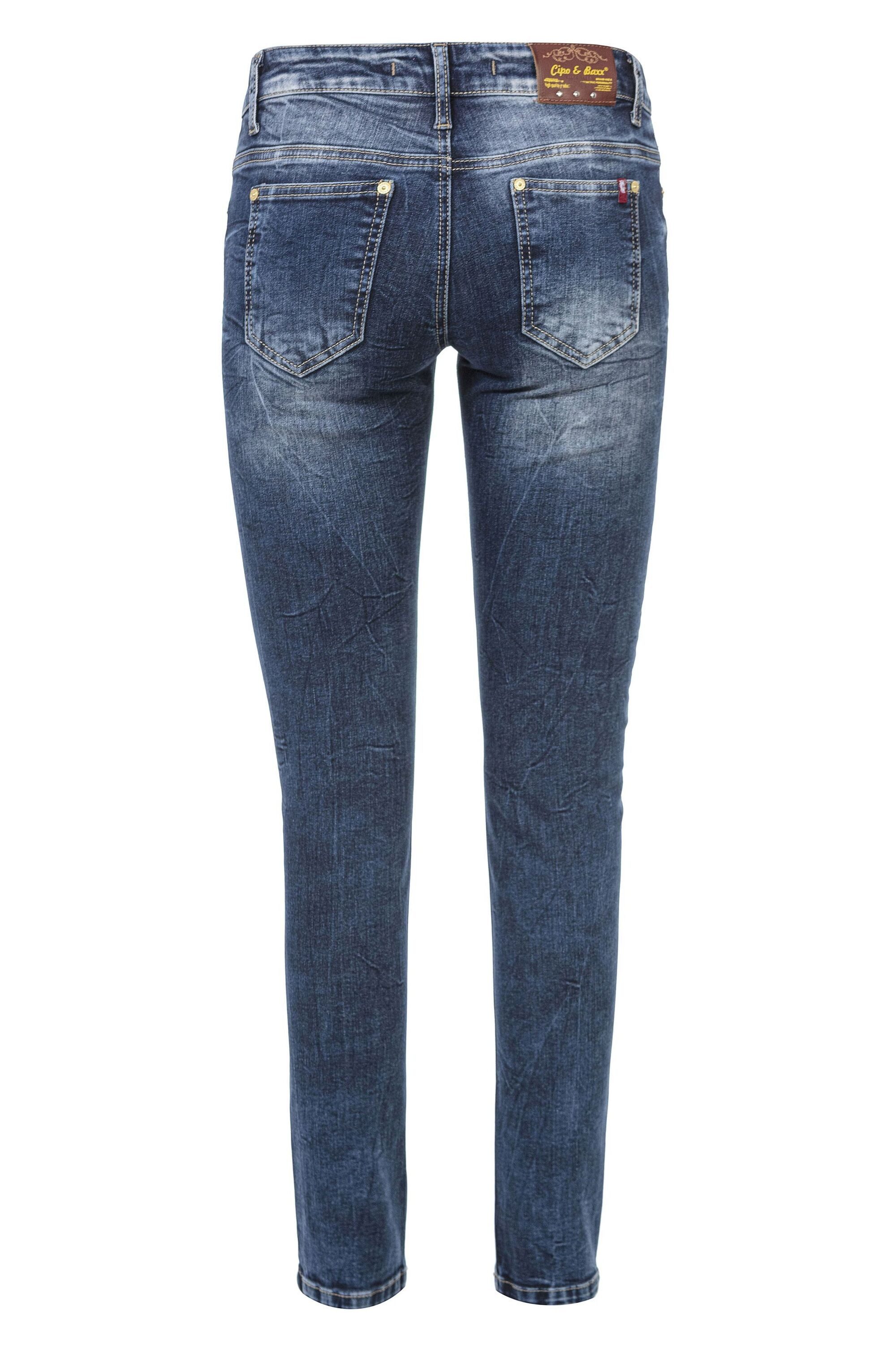Cipo & Baxx Slim-fit-Jeans Jeans Mit cooler Used-Waschung, WD461 – Bild 4 von 5