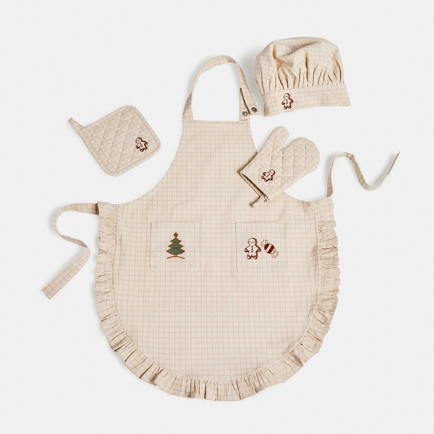Mirabeau Kochschürze Kinderschürze 4er Set Minsi braun/creme