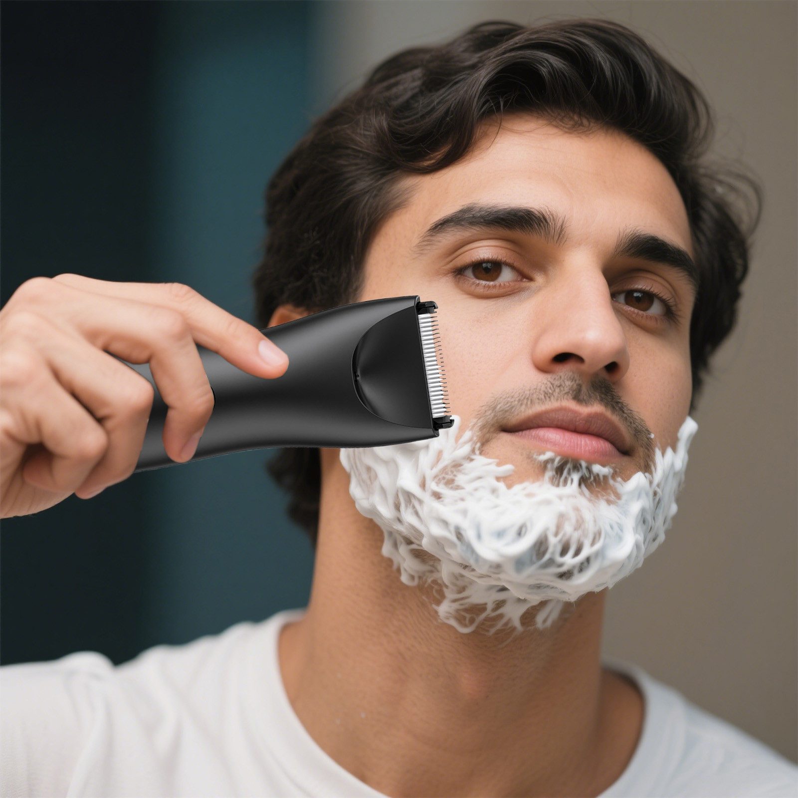 REDOM Elektrokörperrasierer Elektrischer Männer-Trimmer Multifunktionaler Bart Körper und Gesicht, Aufsätze: 1, Präzisionstrimmer, Bodygroomer und Barttrimmer IPX7 wasserdicht LED-Licht 2 Aufsätze, mit 6000 U/min Keramikklinge Schnellladung mit Ladehalterung