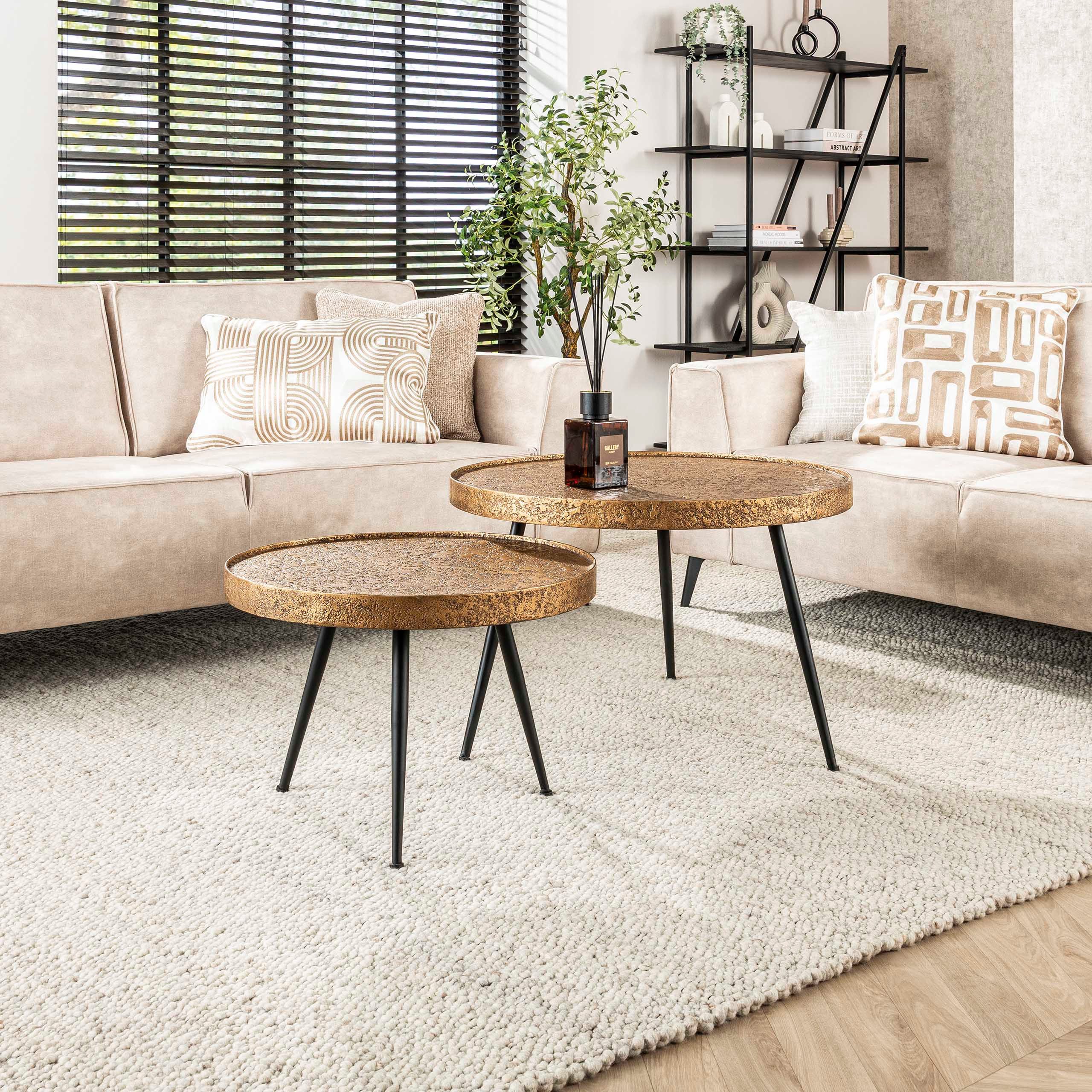 Sitheim-Europe Couchtisch METALLIC Couchtisch rund Set aus 2 / Antikbronze (Spar-Set, 2er Set)