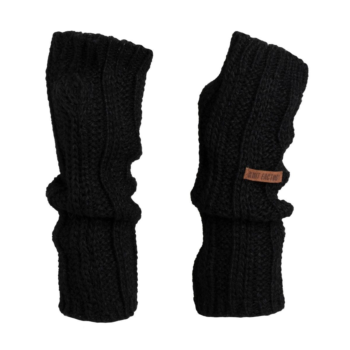 Knit Factory Защитные манжеты Nica Защитные манжеты Schwarz One Size Gestreift (Set, 1-St., Spar-Set) Strick accesoires Wohnen sale winter herbst deko mode Damen Herren