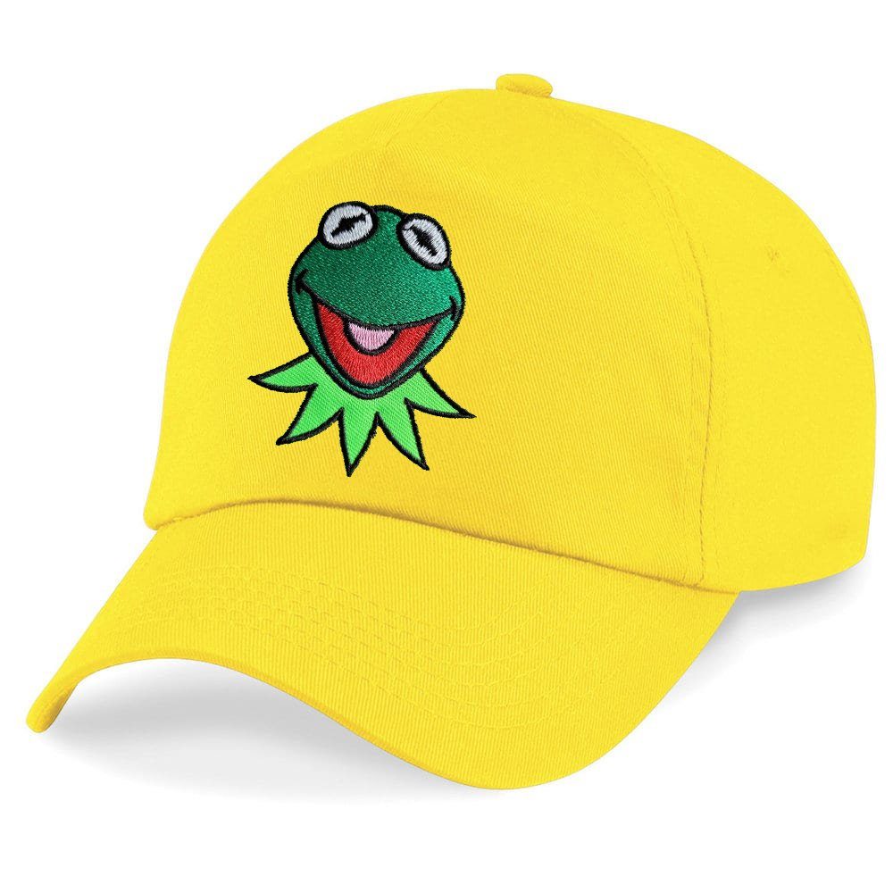 Blondie & Brownie Baseball Cap Kinder Kermit Frosch Muppet Frog Stick Patch Comic Tv One Size Gelb