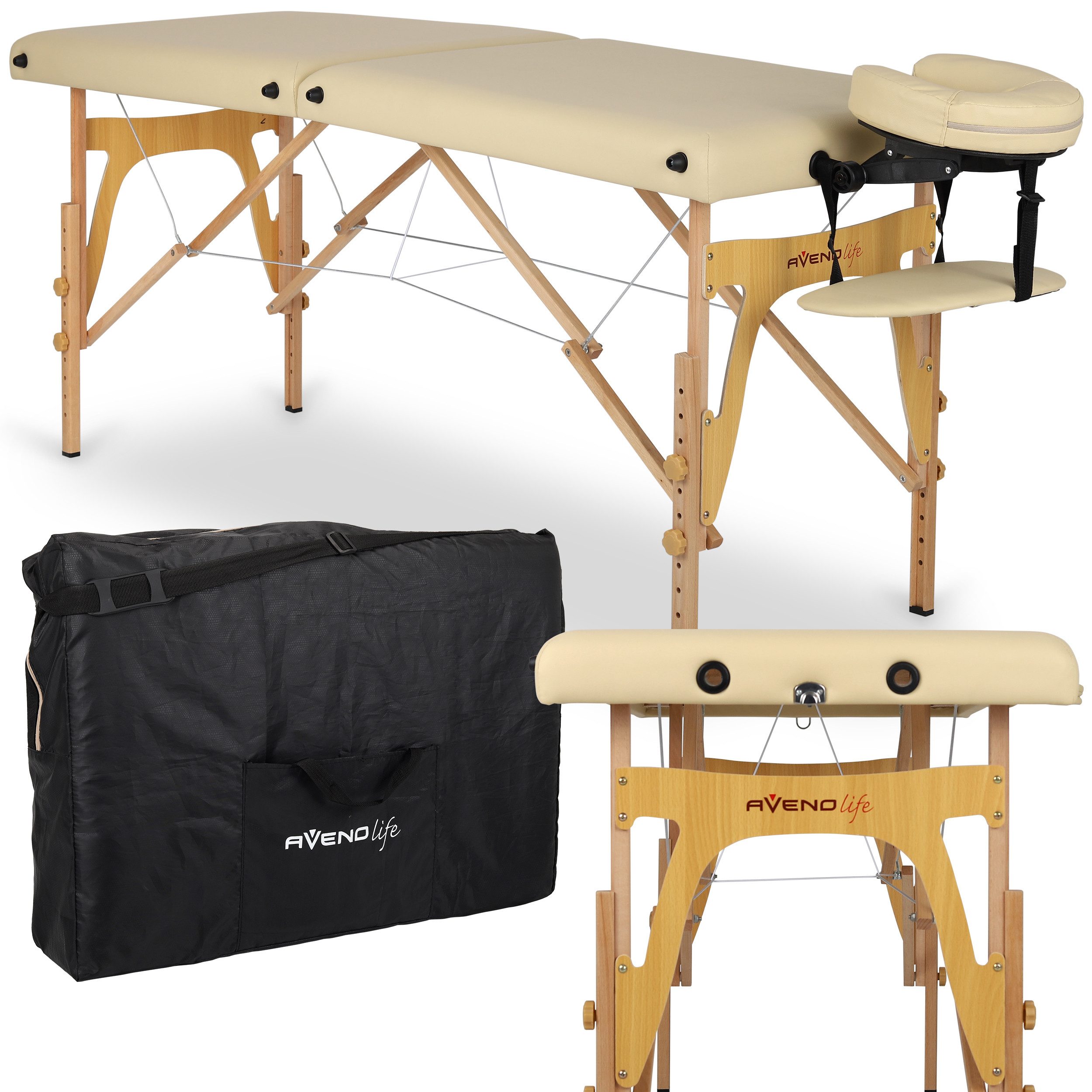 Habys Massageliege Sonia 2 Zonen Massagetisch Klappbar, Kosmetikliege Ultralight