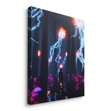 DOTCOMCANVAS® Leinwandbild Tomorrowland, Leinwandbild Tomorrowland KI AI generiert digitale Kunst Wandbild